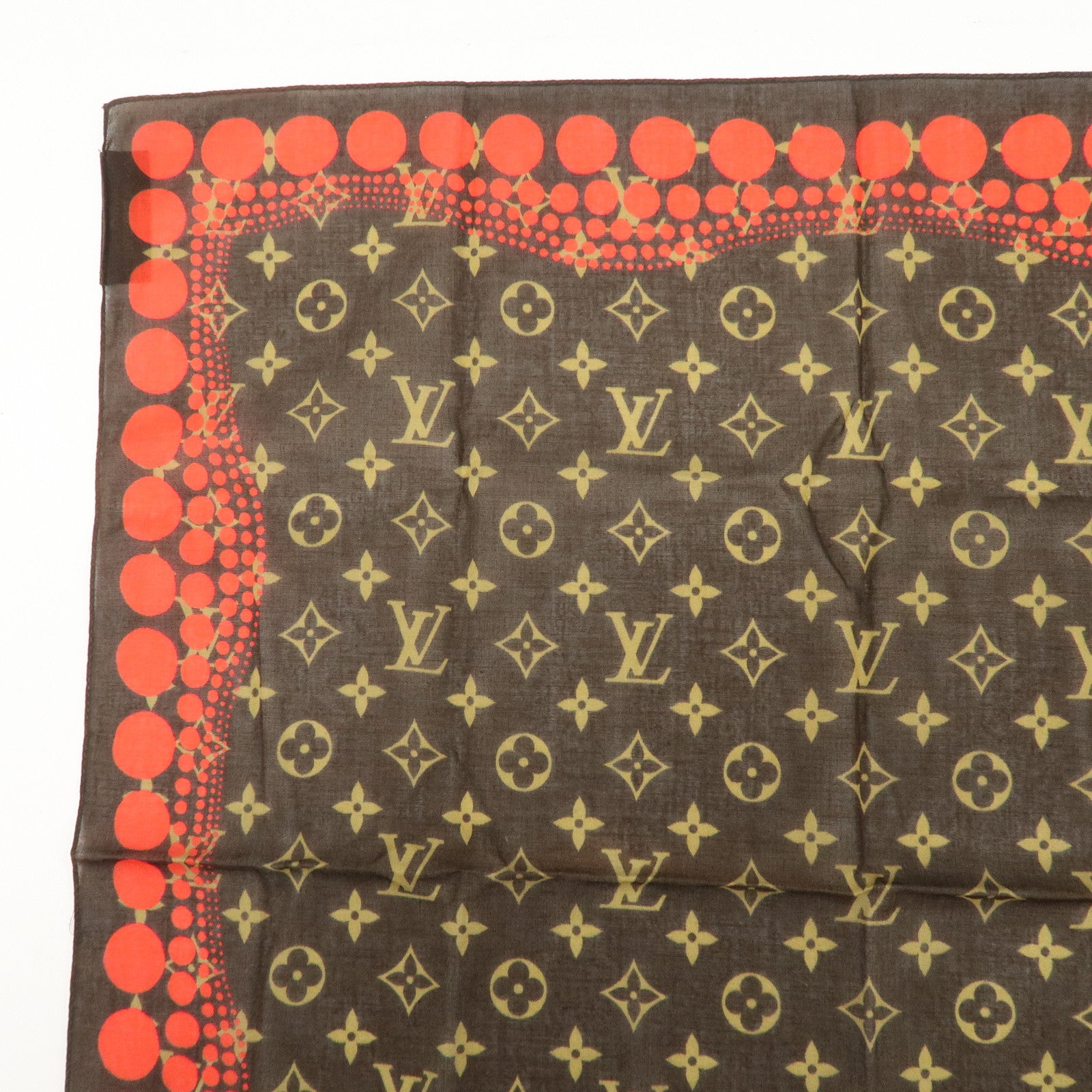 Louis Vuitton Monogram Scarf Bandana 55×55 Yayoi Kusama Used