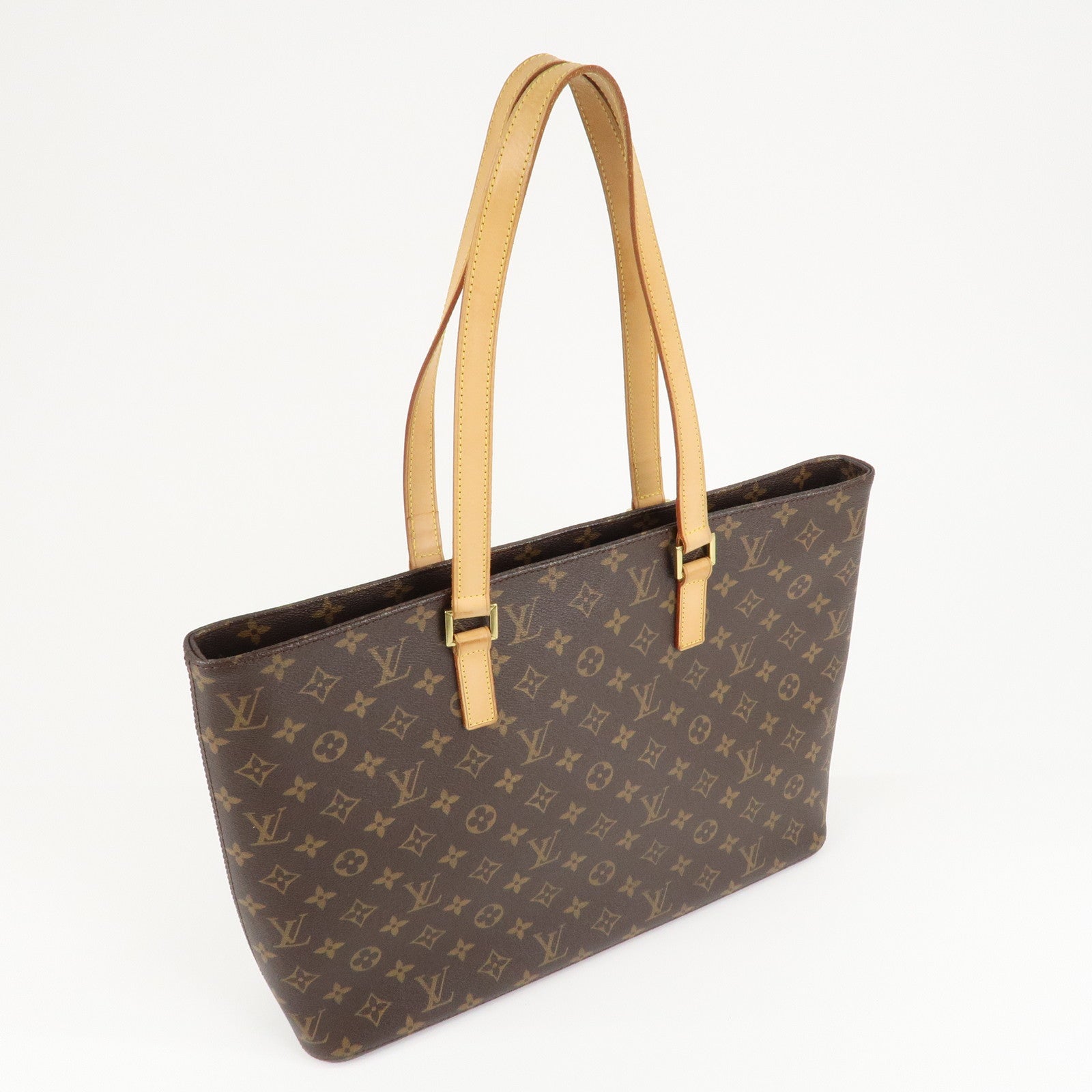 Louis Vuitton Monogram Luco Tote Bag Hand Bag Brown M51155 Used