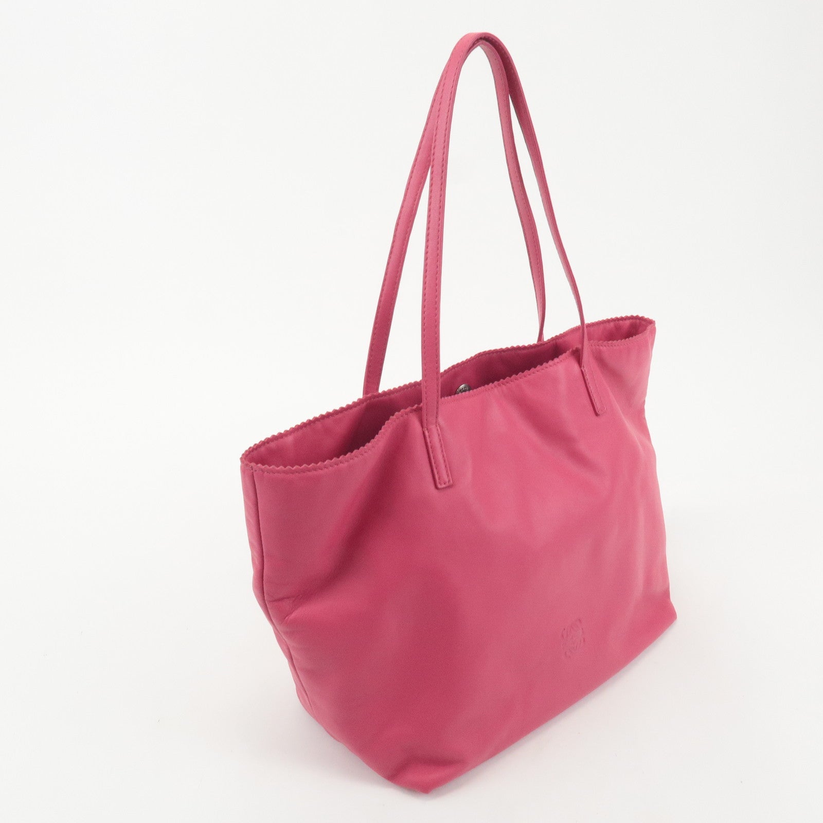 LOEWE Leather Tote Bag Shoulder Bag Pink