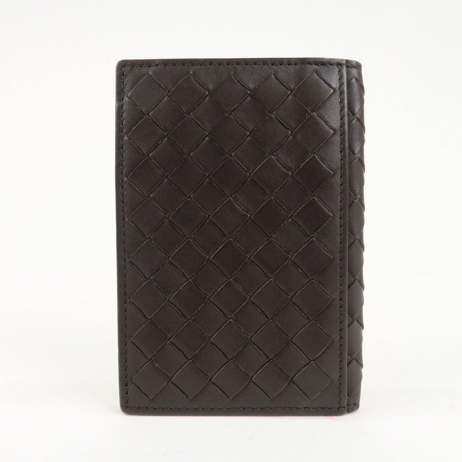 BOTTEGA VENETA Intrecciato Leather Card Case Brown 120701 V4651