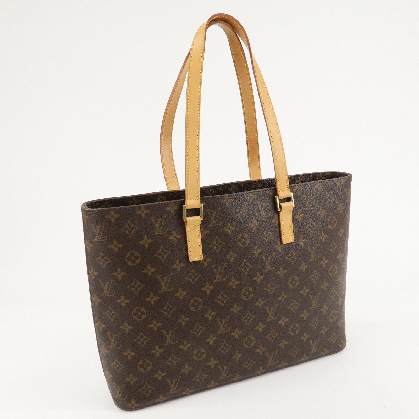 Louis Vuitton Monogram Luco Tote Bag Hand Bag Brown M51155 Used