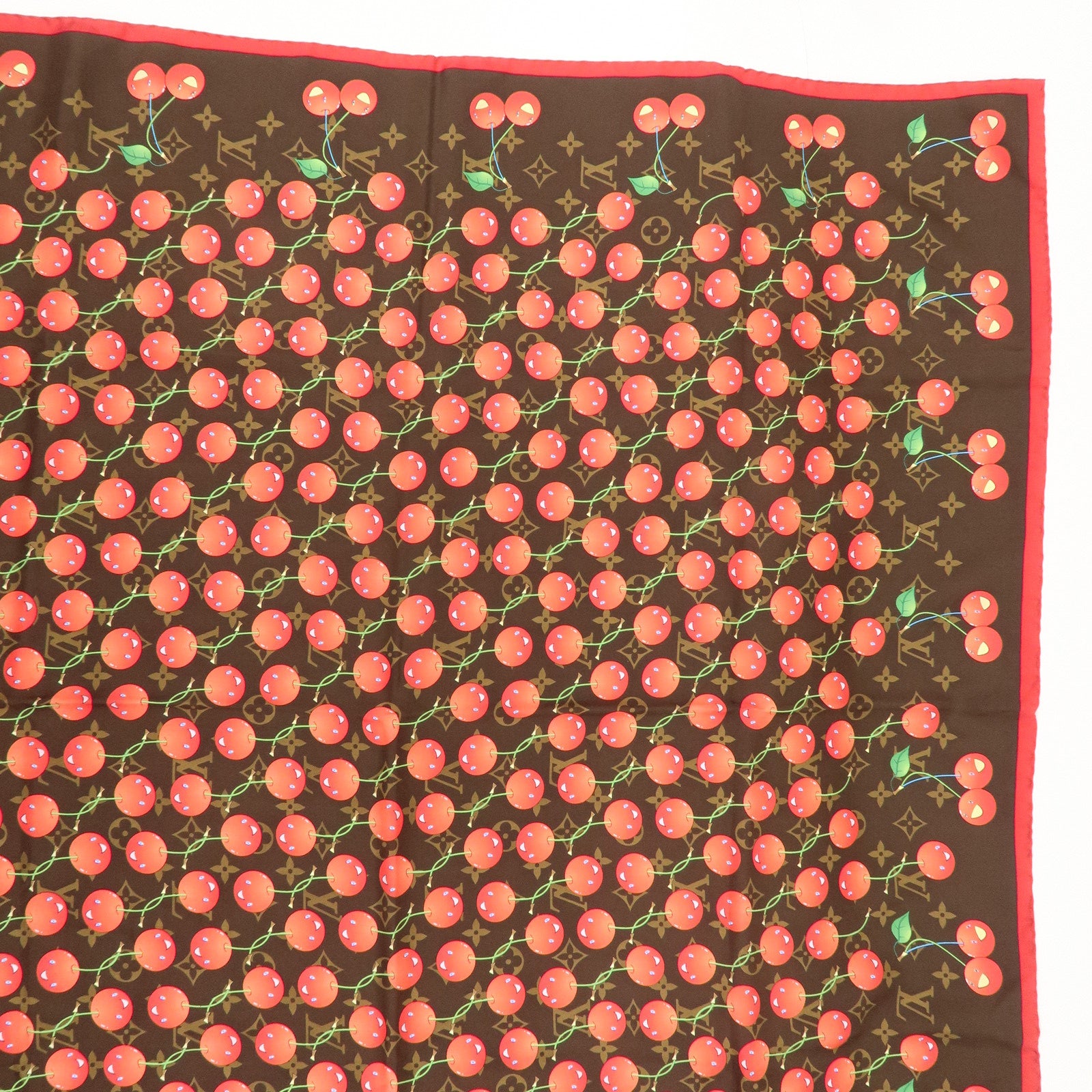 Louis Vuitton Monogram Cherry Silk 100% Scarf M71962