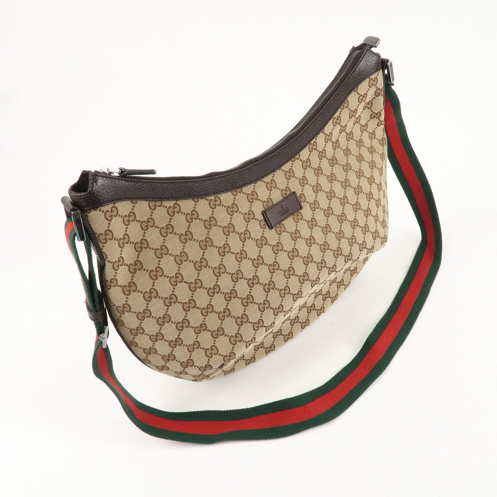 GUCCI Sherry GG Canvas Leather Shoulder Bag Beige Brown 189752