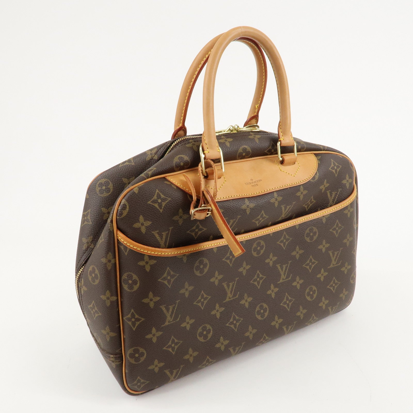 Louis Vuitton Monogram Deauville Hand Bag Brown M47270 Used