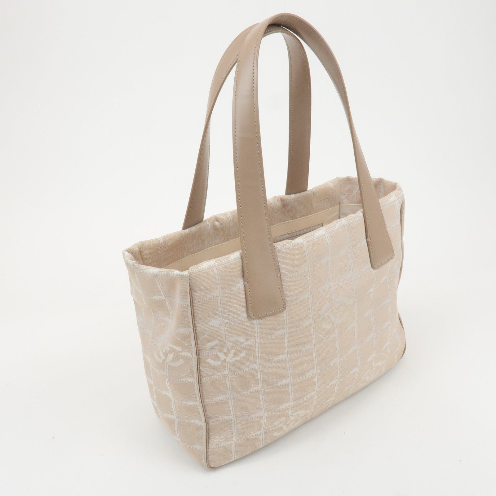 CHANEL New Travel Line Nylon Jacquard Tote PM Beige A20457