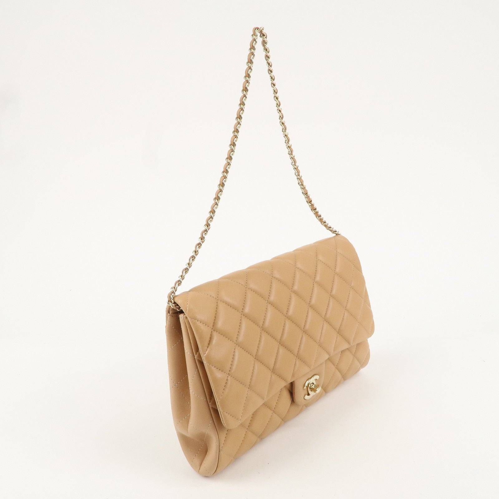 CHANEL Matelasse Lamb Skin SIngle Flap Shoulder Bag A58600