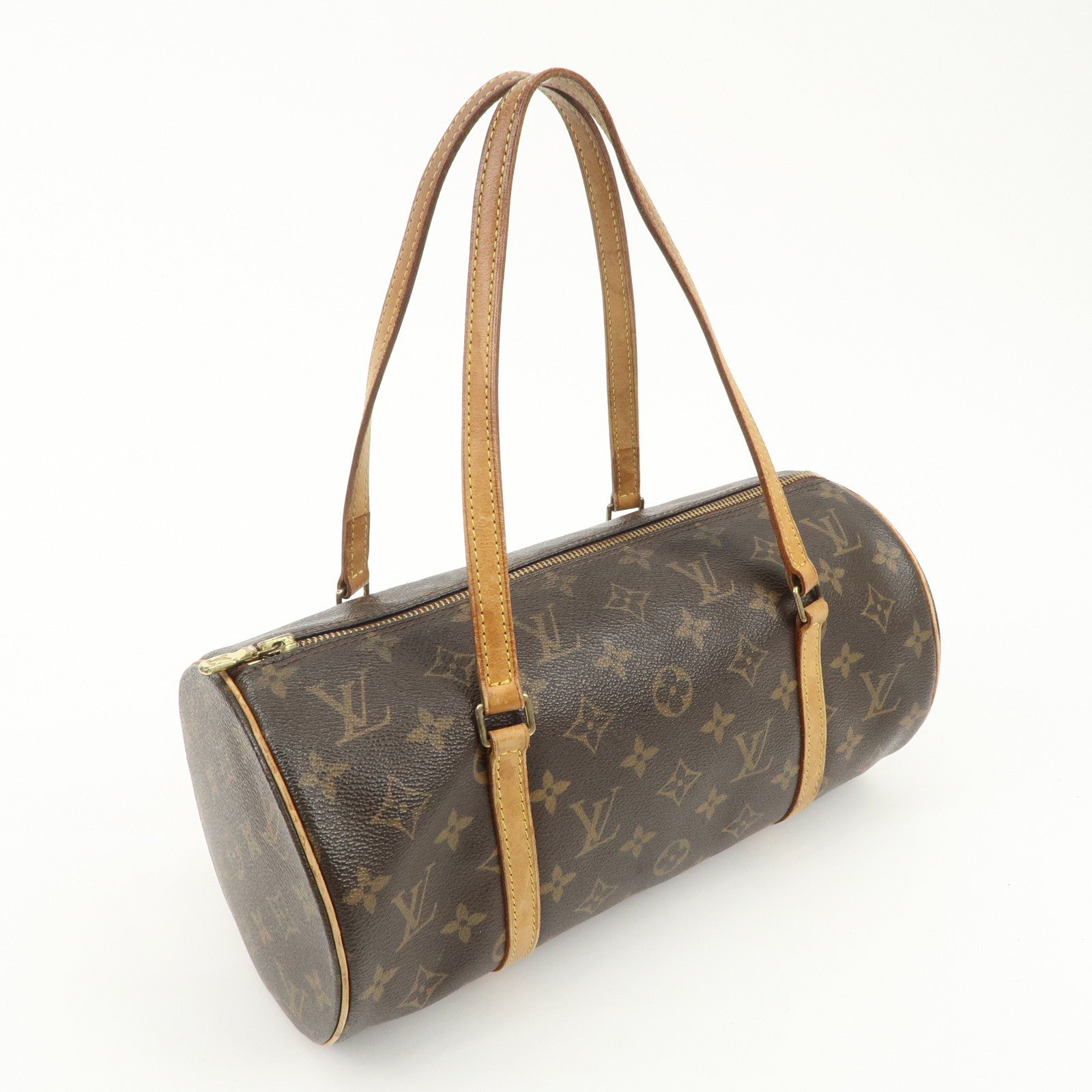 Louis Vuitton Monogram Papillon 30 Hand Bag M51385 Brown Used