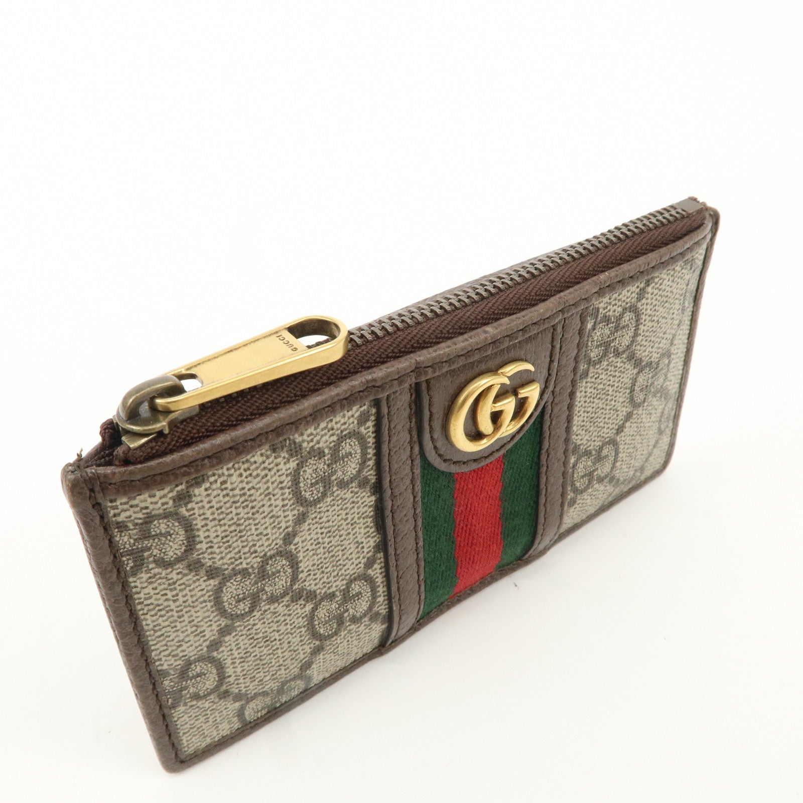 GUCCI Ophidia Sherry GG Supreme Leather Coin Case Card Case 699349 Used