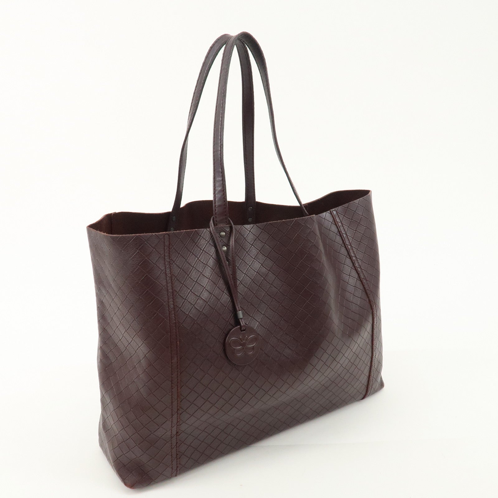 BOTTEGA VENETA Intreccio Mirage Leather Tote Bag Brown 299875