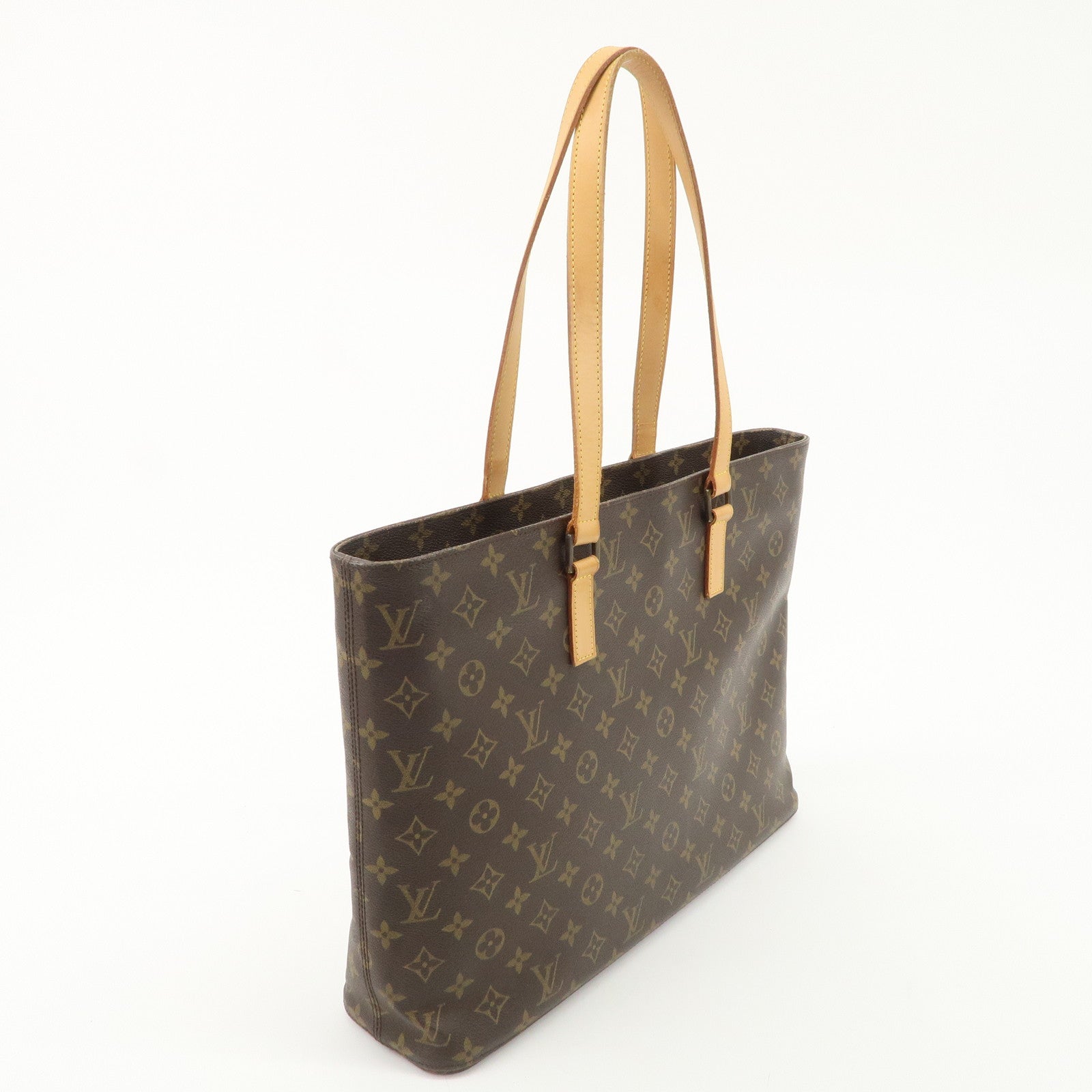 Louis Vuitton Monogram Luco Tote Bag Hand Bag Brown M51155 Used