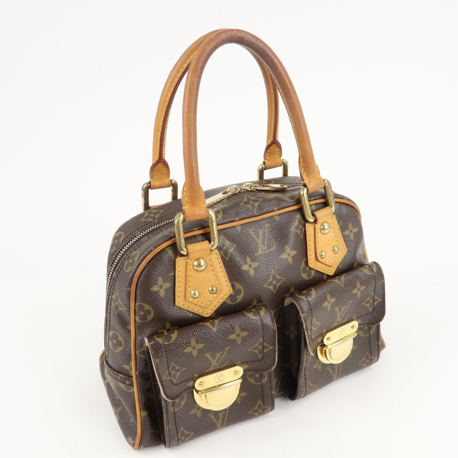 Louis Vuitton Monogram Manhattan PM Hand Bag Brown M40026