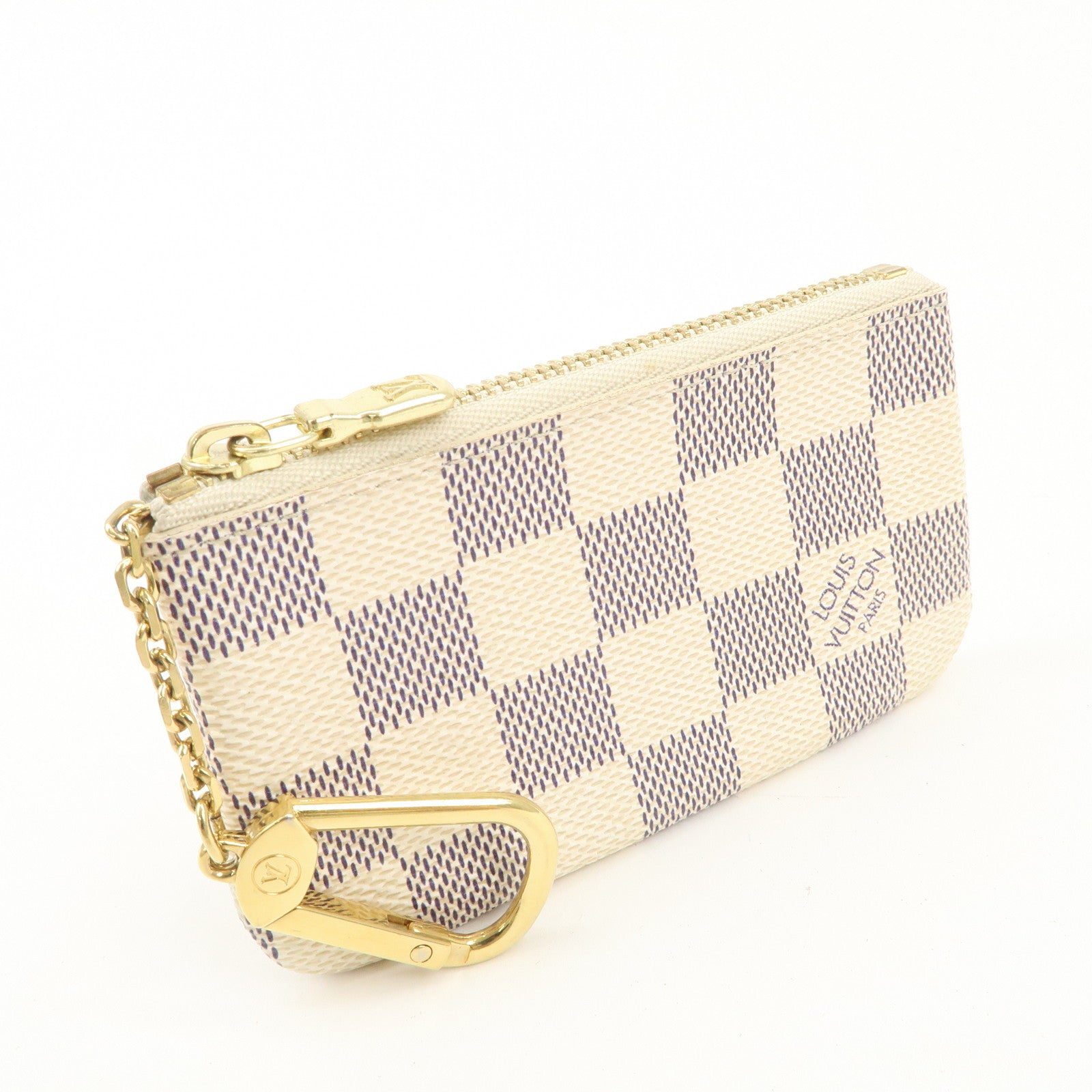 Louis Vuitton Damier Azur Pochette Cles Coin Case N62659 Used