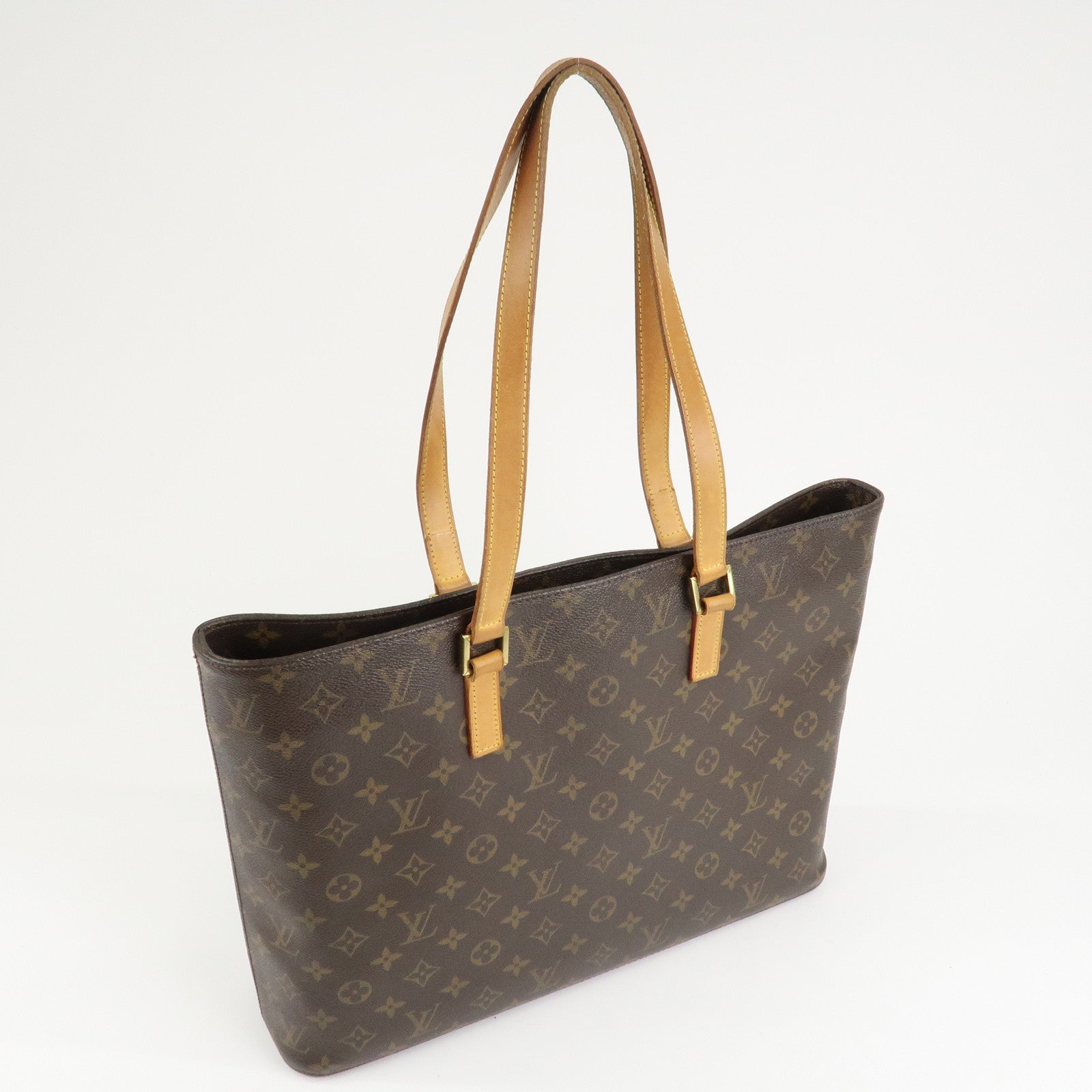 Louis Vuitton Monogram Luco Tote Bag Hand Bag Brown M51155 Used