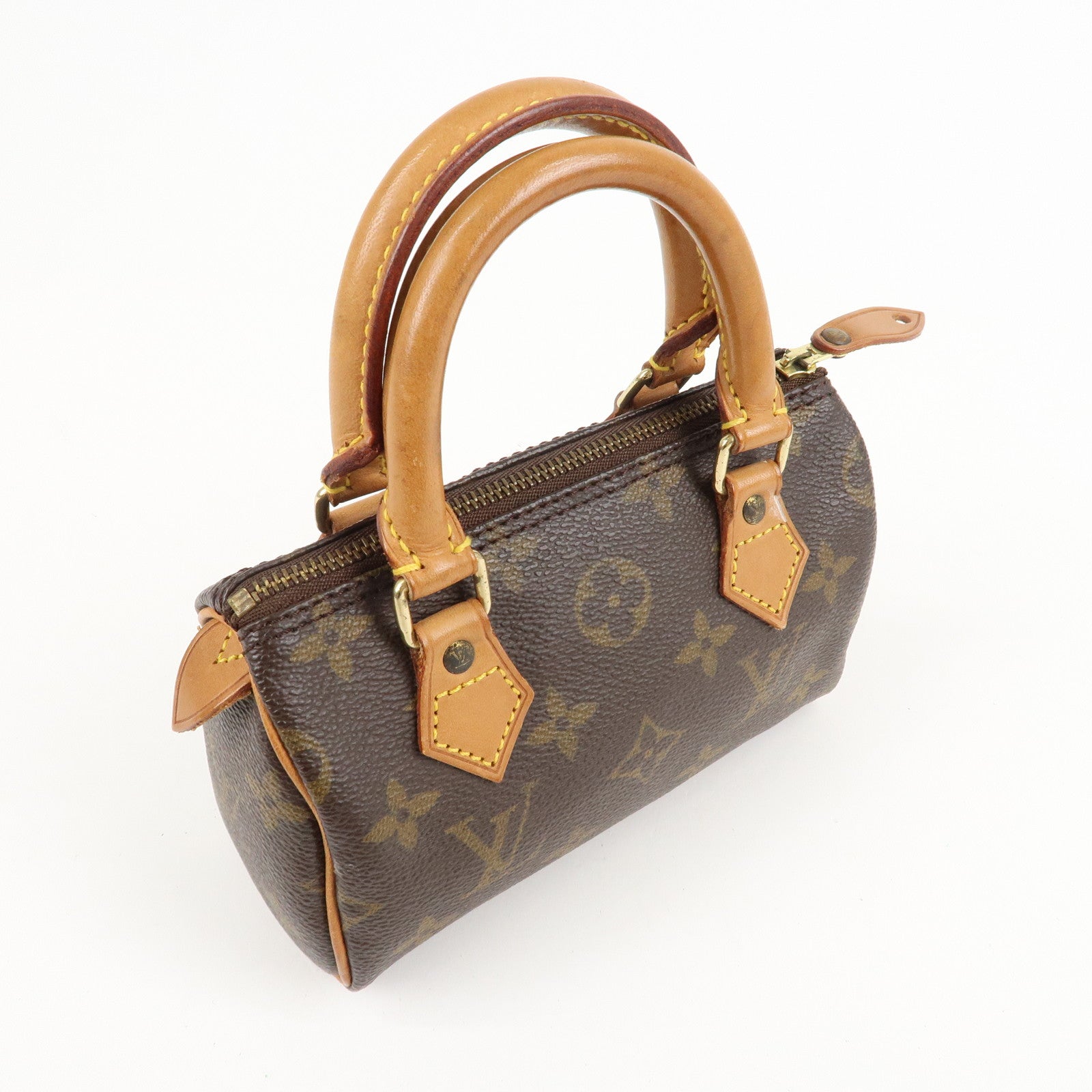 Louis Vuitton Monogram Mini Speedy Hand Bag Brown M41534