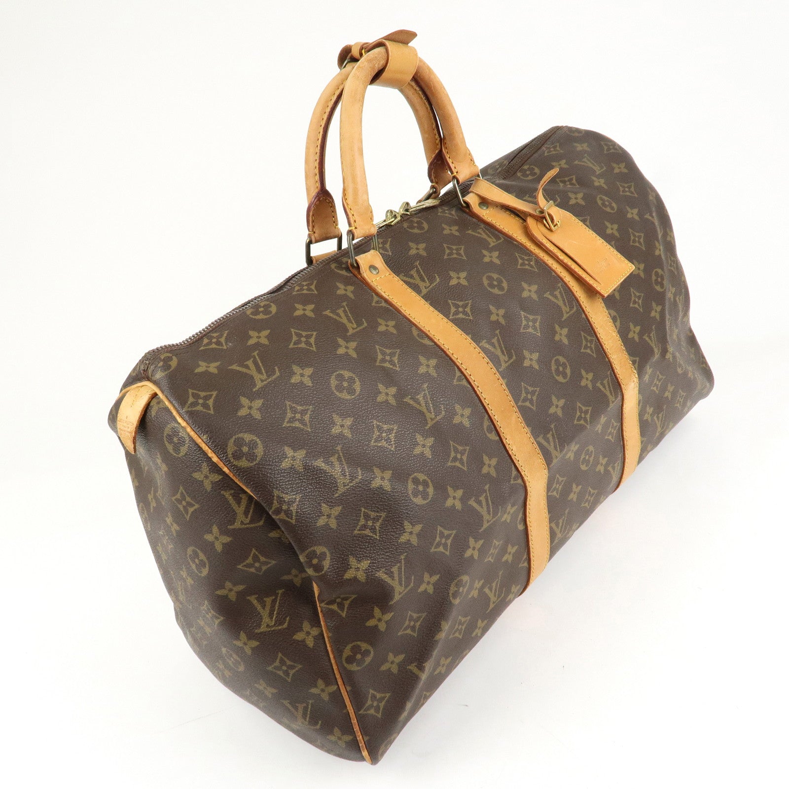 Louis Vuitton Monogram Keep All 50 Boston Bag Brown M41426 Used