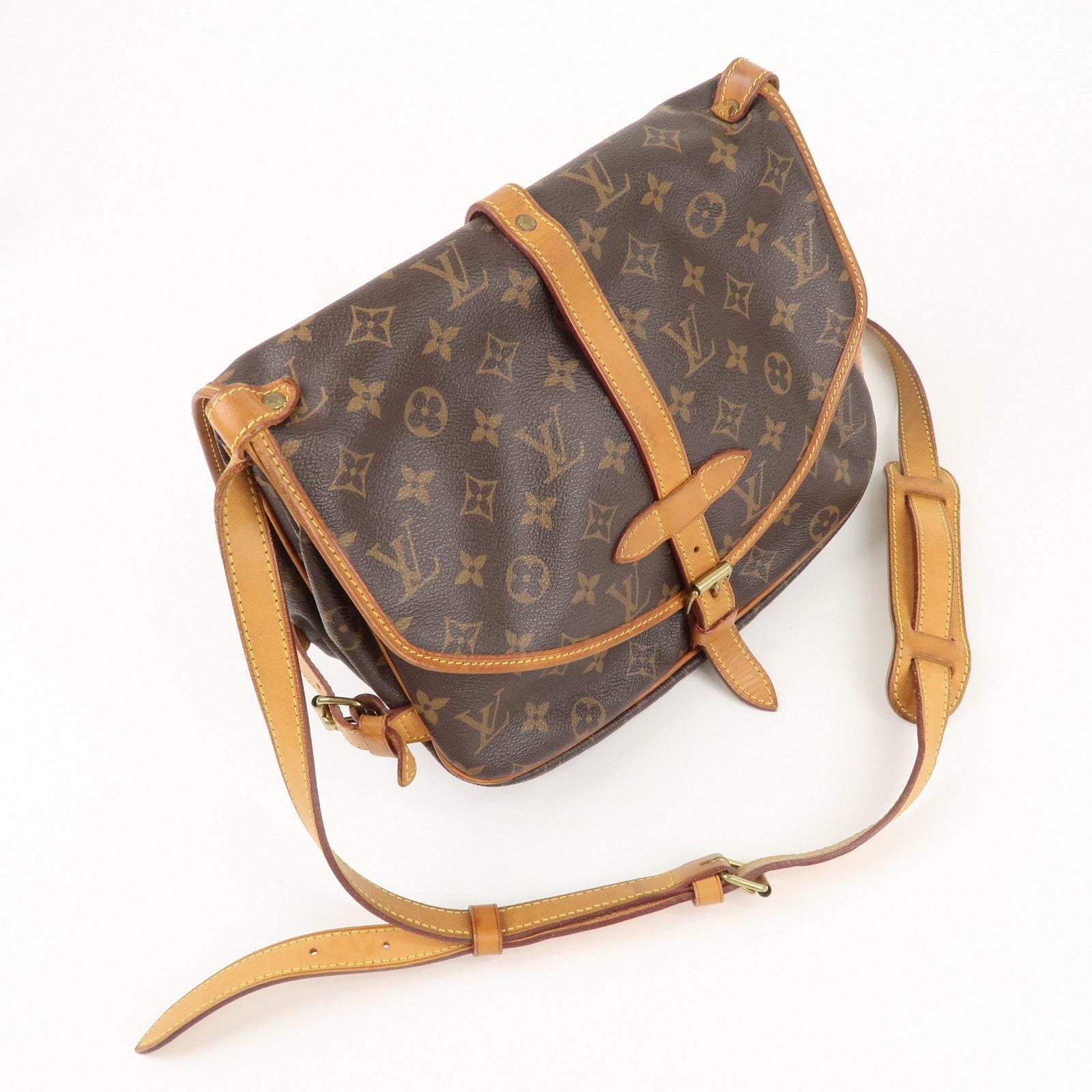 Louis Vuitton Monogram Saumur 30 Crossbody Bag Brown M42256