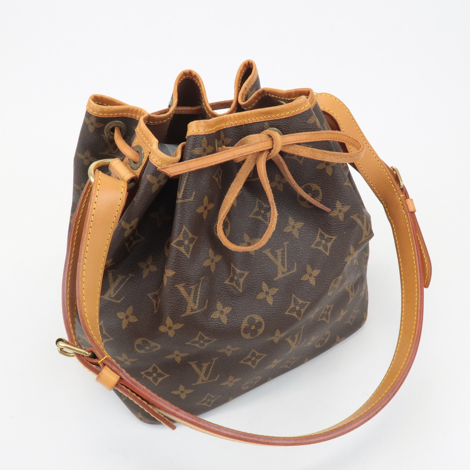 Louis Vuitton Monogram Petit Noe Shoulder Bag Brown M42226