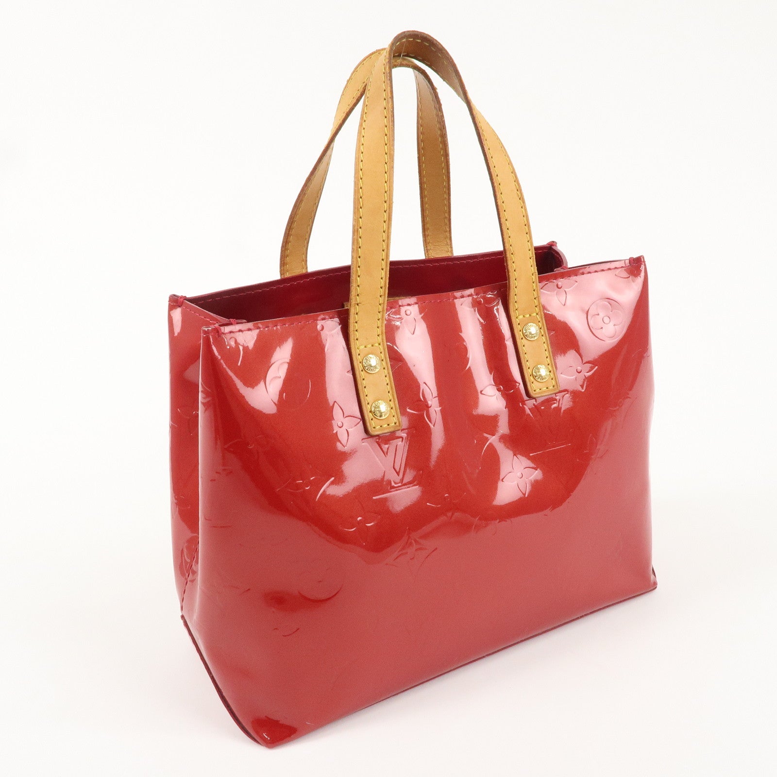 Louis Vuitton Monogram Vernis Lead PM Hand Bag Red M91990