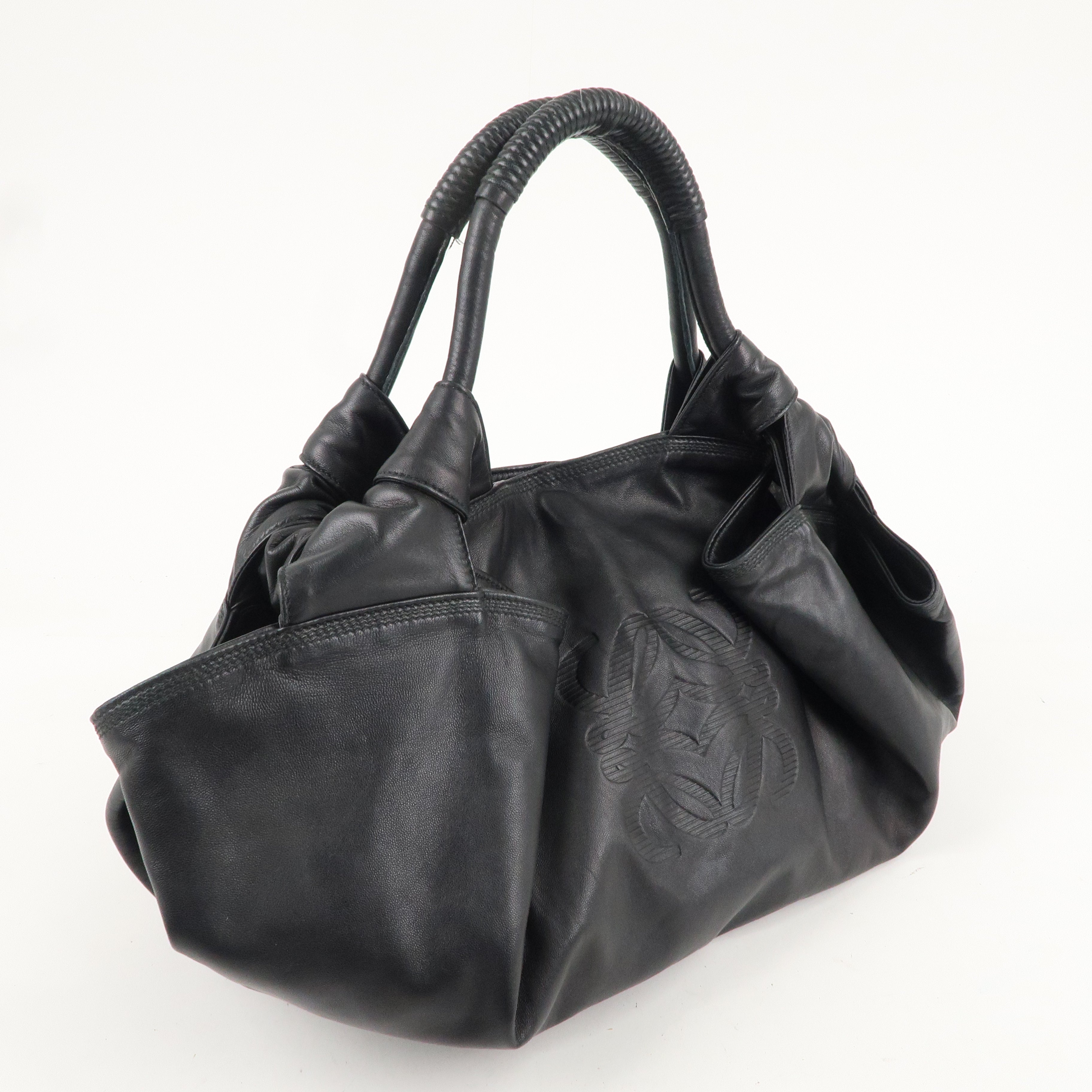 LOEWE Leather Nappa Aire Hand Bag Shoulder Bag Black