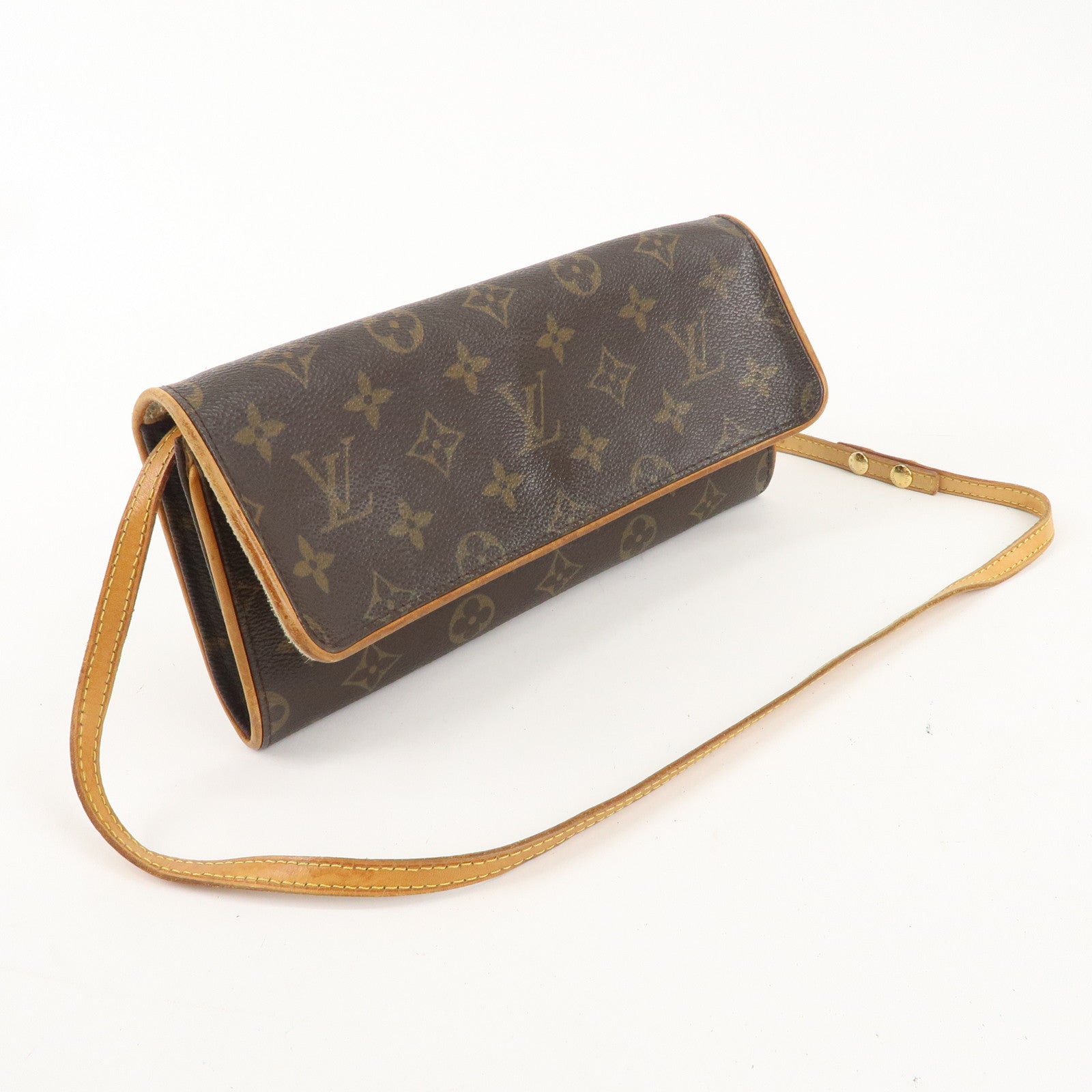 Louis Vuitton Monogram Pochette Twin GM 2Way Bag Brown M51852