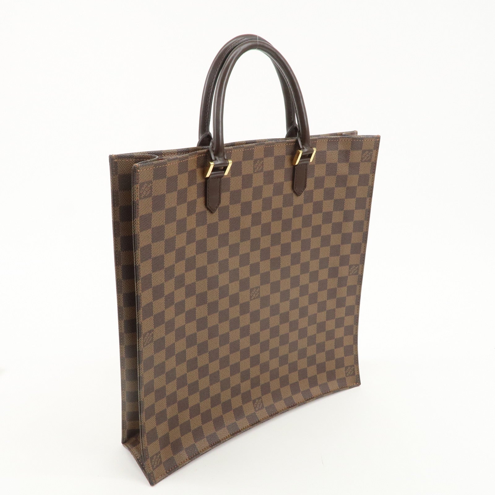 Louis Vuitton Damier Ebene Sac Pla Tote Bag Hand Bag N51140 Used