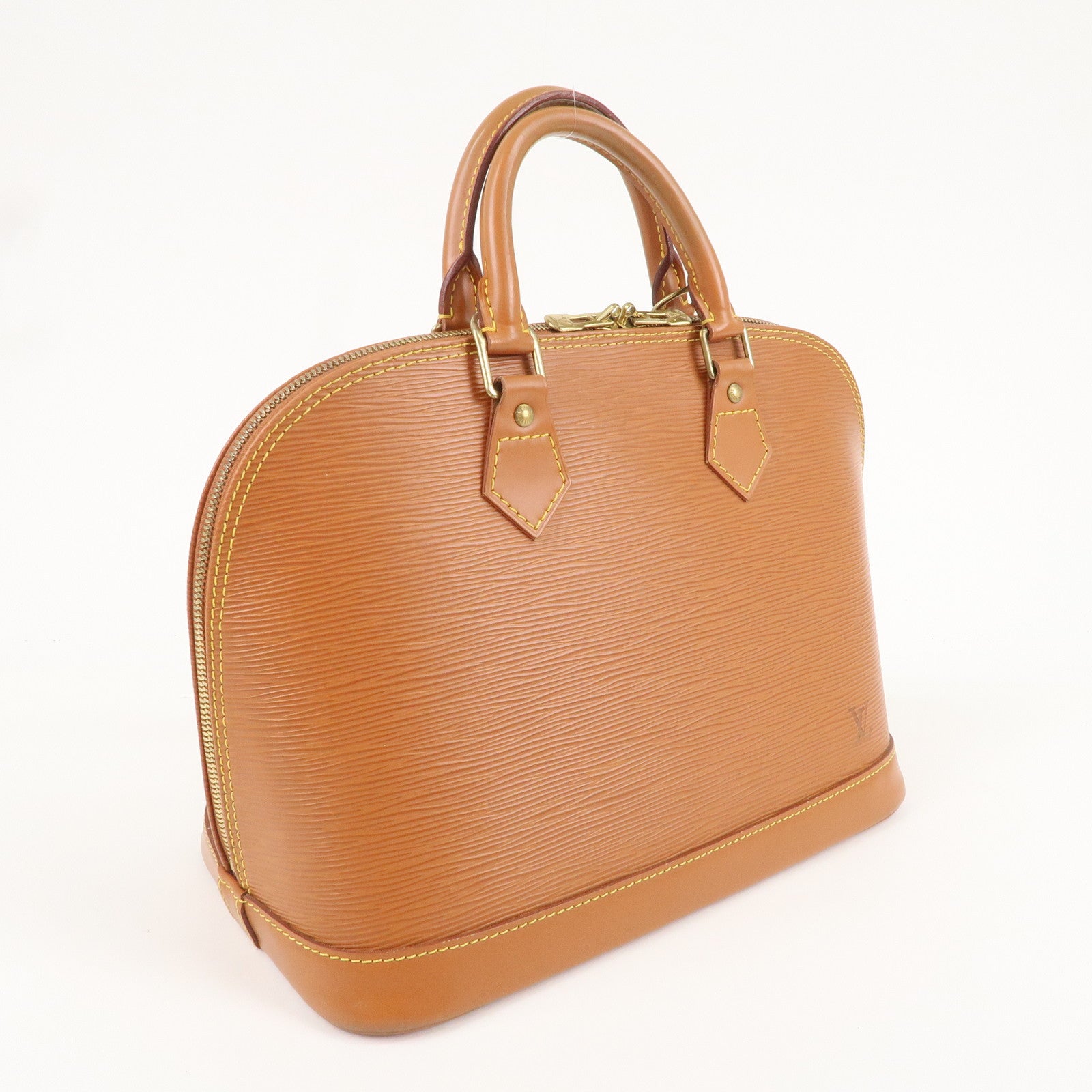 Louis Vuitton Epi Alma Hand Bag Zipang Gold M54148