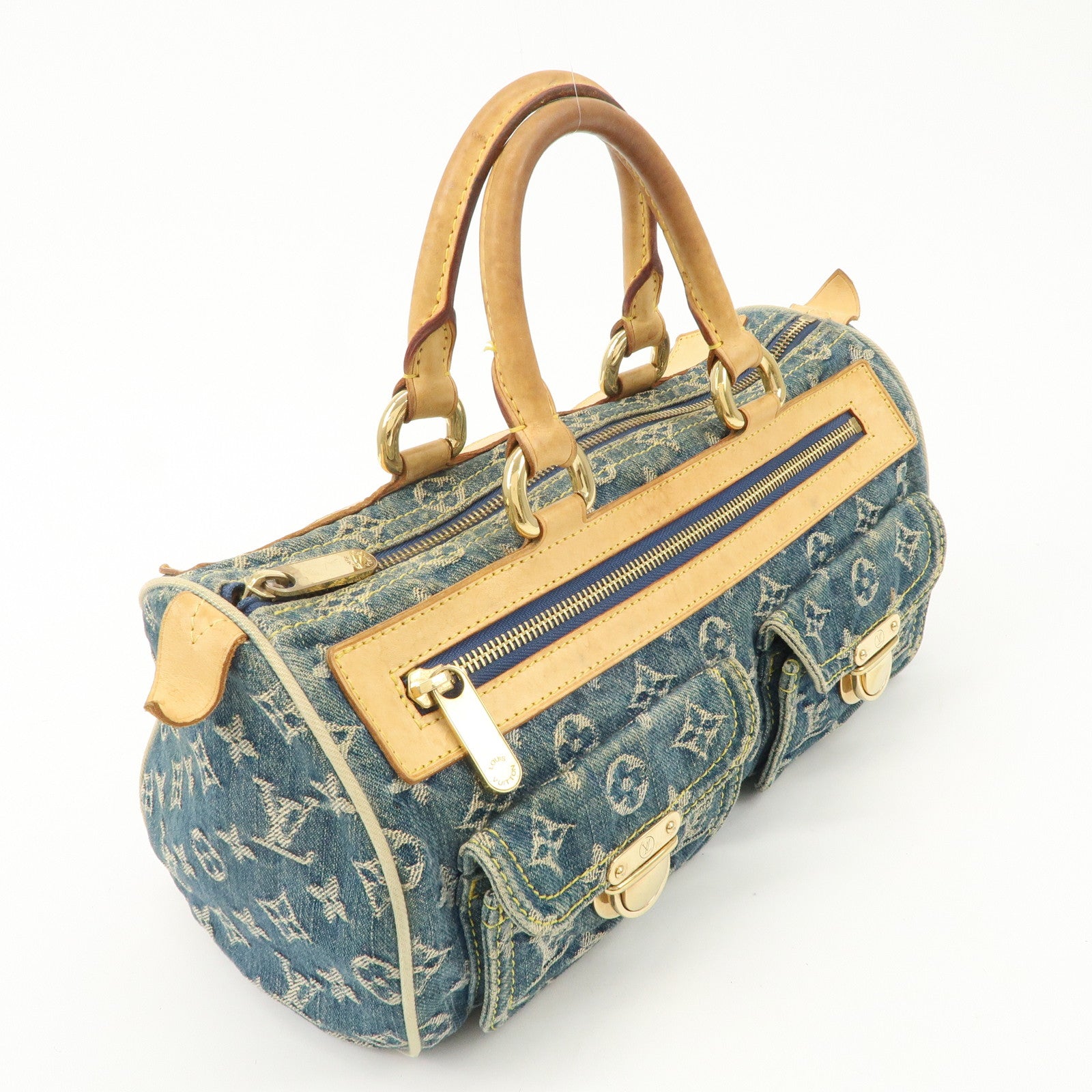 Louis Vuitton Monogram Denim Neo Speedy Boston Bag Blue M95019 Used