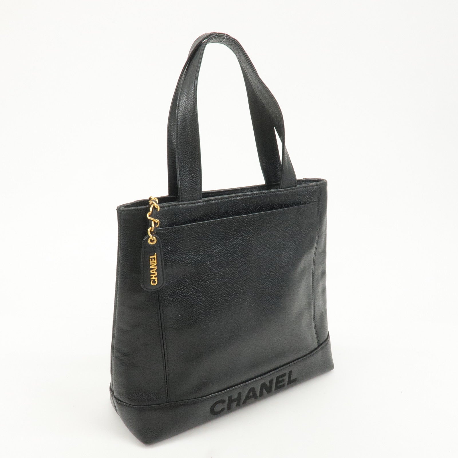 CHANEL Caviar Skin Tote Bag Shoulder Bag Hand Bag Black