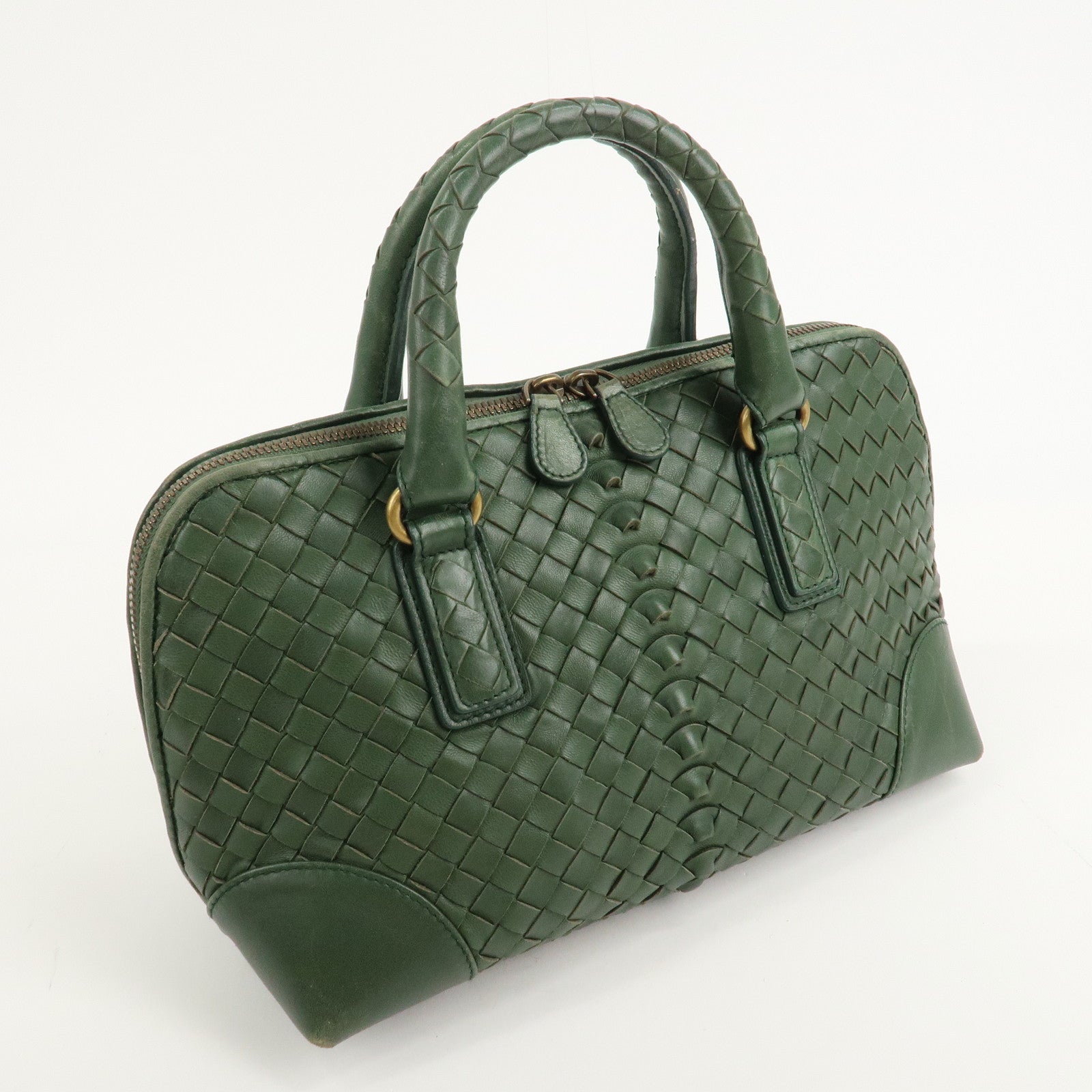 BOTTEGA VENETA Intrecciato Leather Hand Bag Green 192938