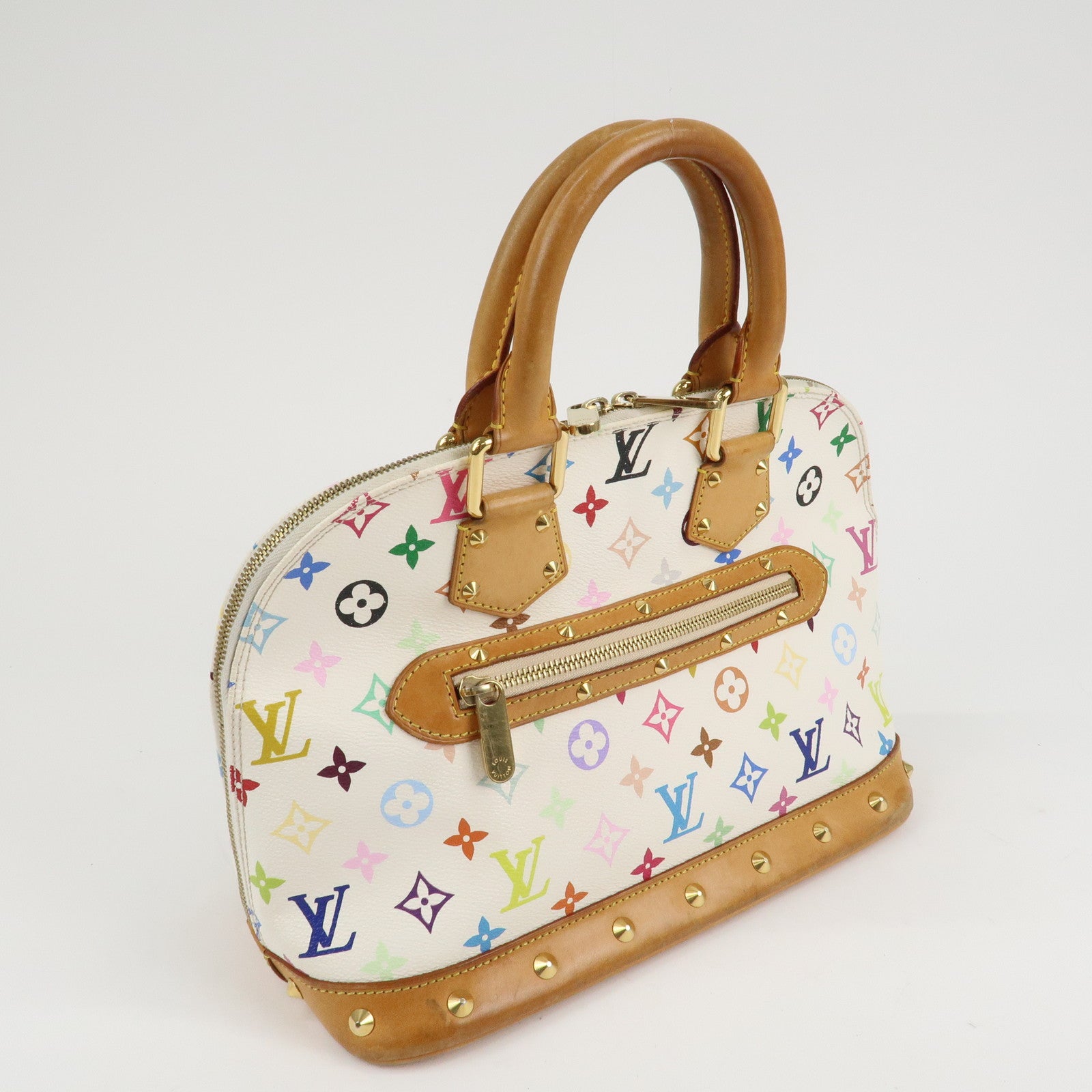 Louis Vuitton Monogram Multicolor Alma Hand Bag Blanc M92647 Used