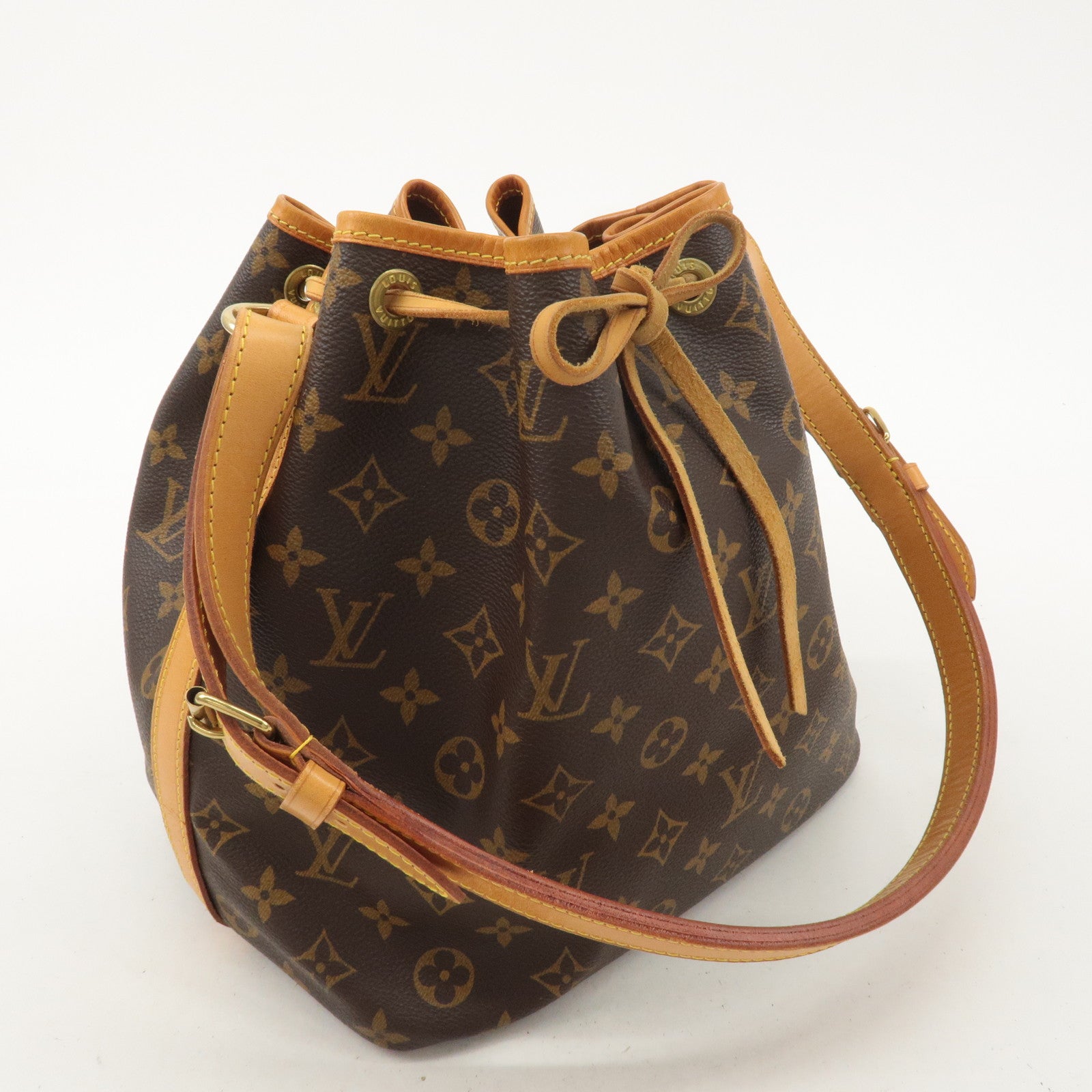 Louis Vuitton Monogram Petit Noe Shoulder Bag Brown M42226