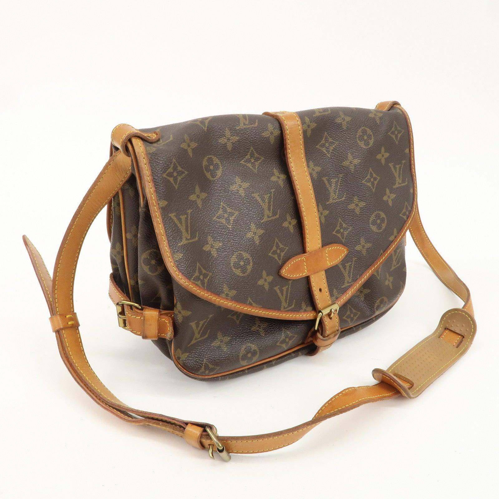 Louis Vuitton Monogram Saumur 30 Shoulder Bag Brown M42256