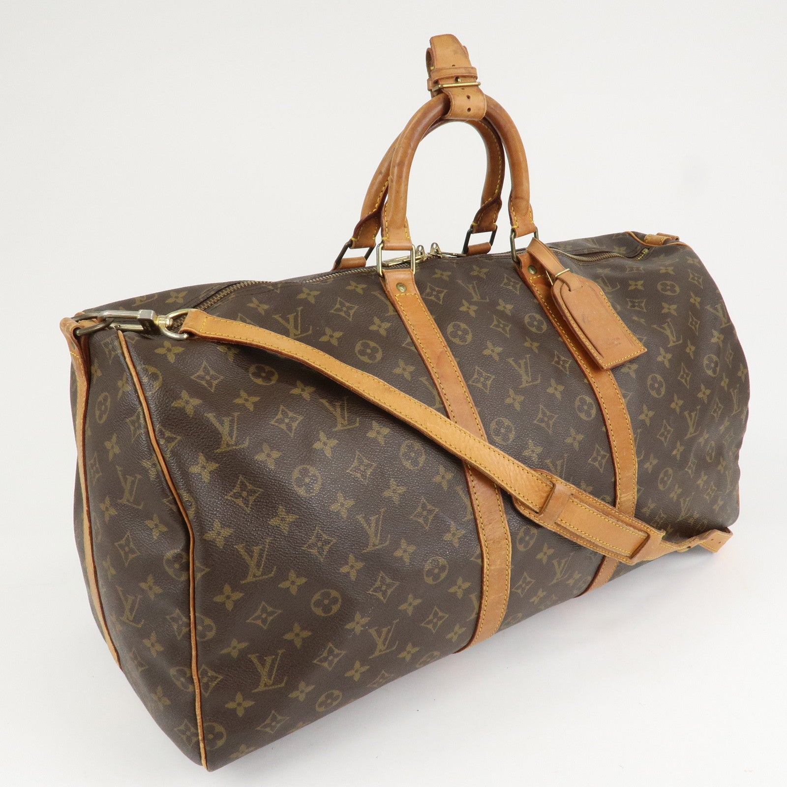 Louis Vuitton Keep All Bandouliere 55 Boston Bag Brown M56714 Used