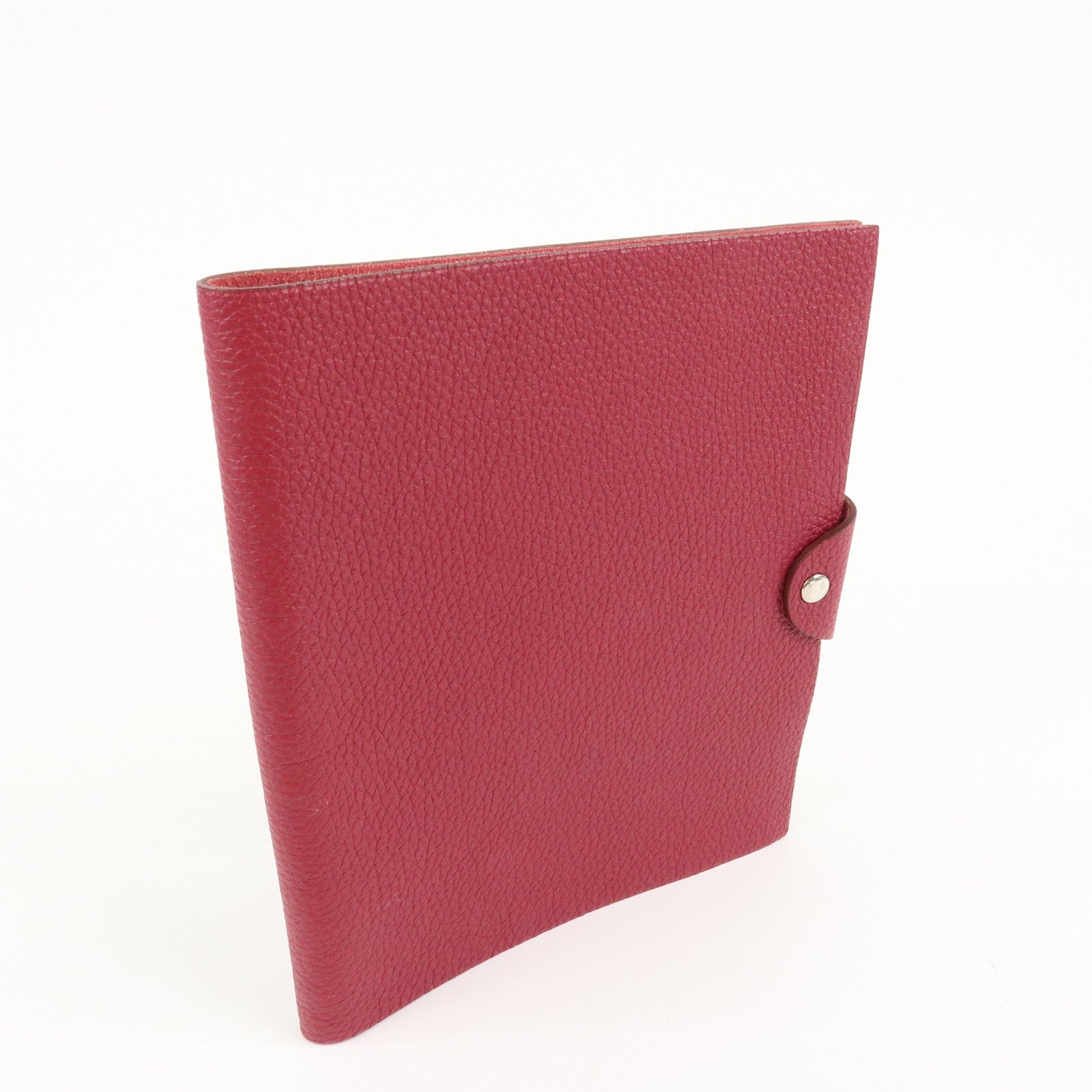 HERMES Togo Leather Ulysse MM □N Stamped Notebook Cover Ruby