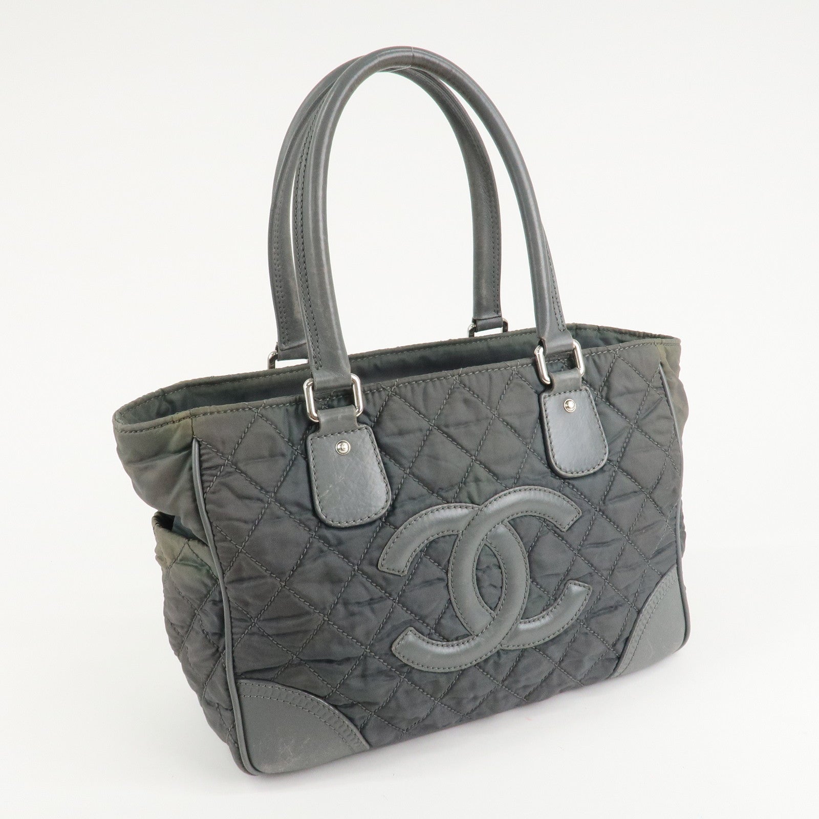 CHANEL Paris New York Line Wild Stitch Nylon Leather Tote Bag