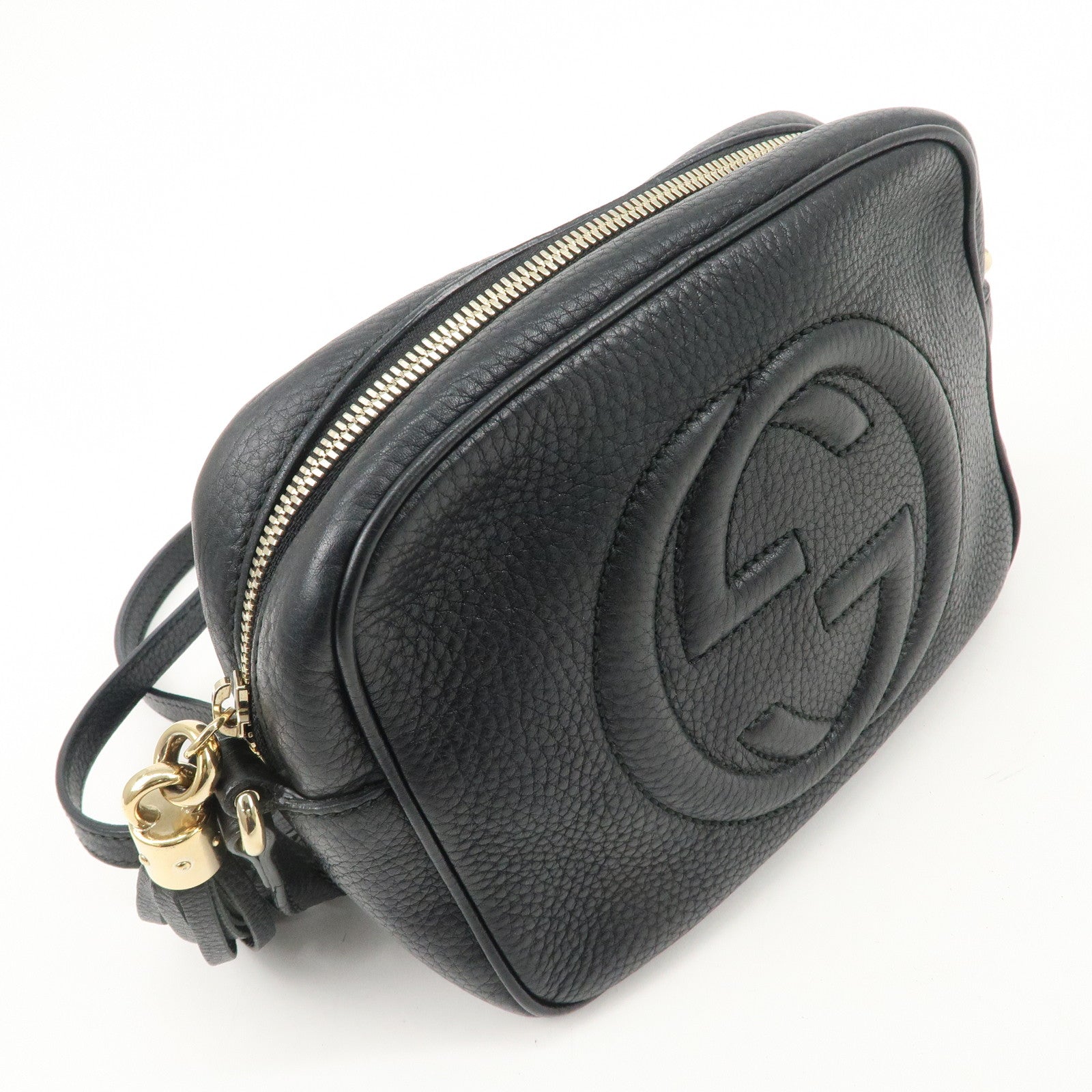 GUCCI SOHO Leather Small Disco Shoulder Bag Black 308364 Used