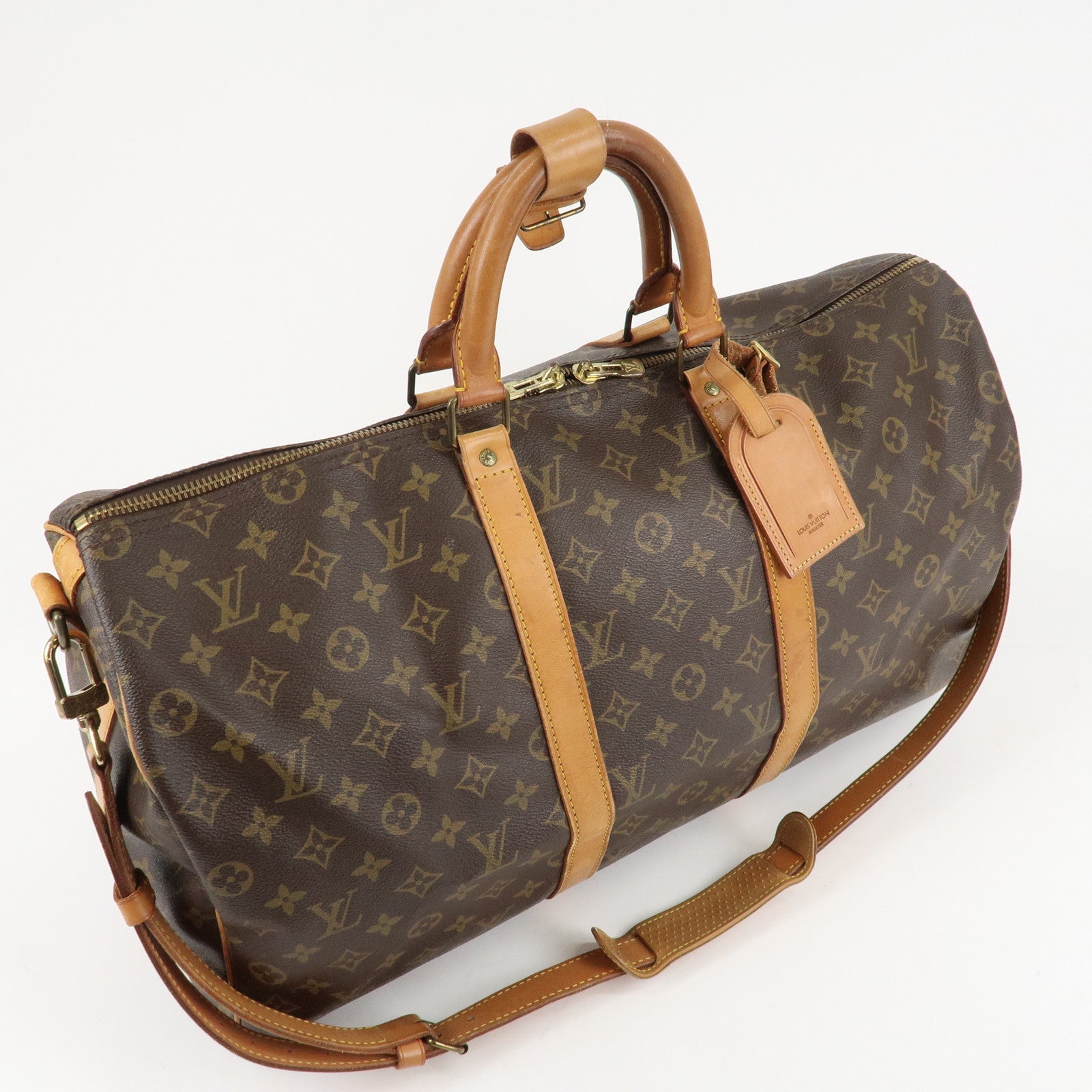 Louis Vuitton Monogram Keep All Bandouliere 50 Boston Bag M41416