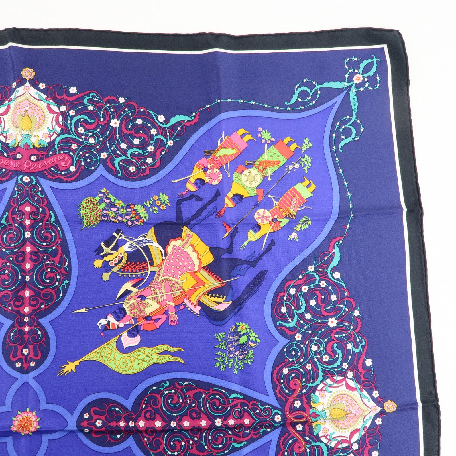 HERMES 100% Silk Carre 90 Scarf POEIE PERSANE Persian Poetry