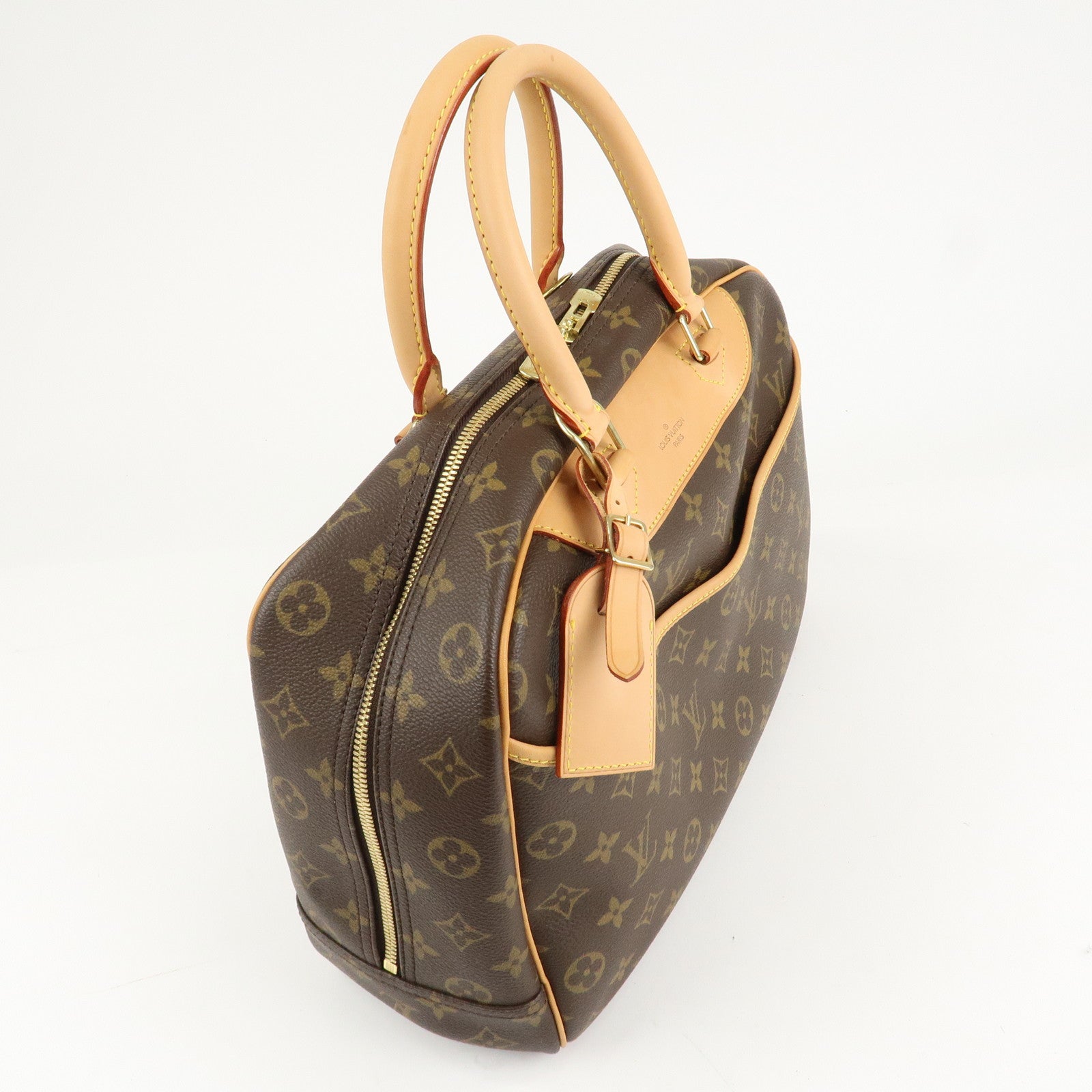 Louis Vuitton Monogram Deauville Hand Bag Brown M47270 Used