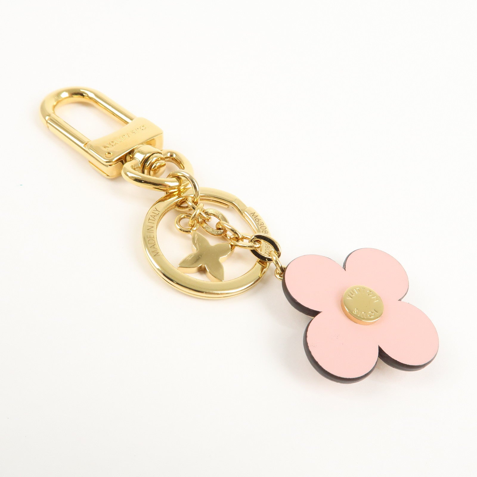 Louis Vuitton Blooming Flower BB Bag Charm Key Chain Pink M63085 Used