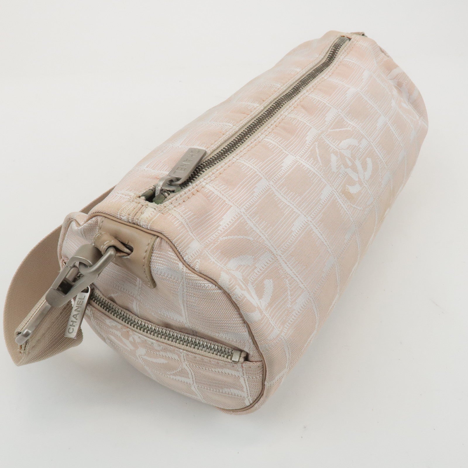 CHANEL New Travel Line Nylon Jacquard Shoulder Bag Beige A17672