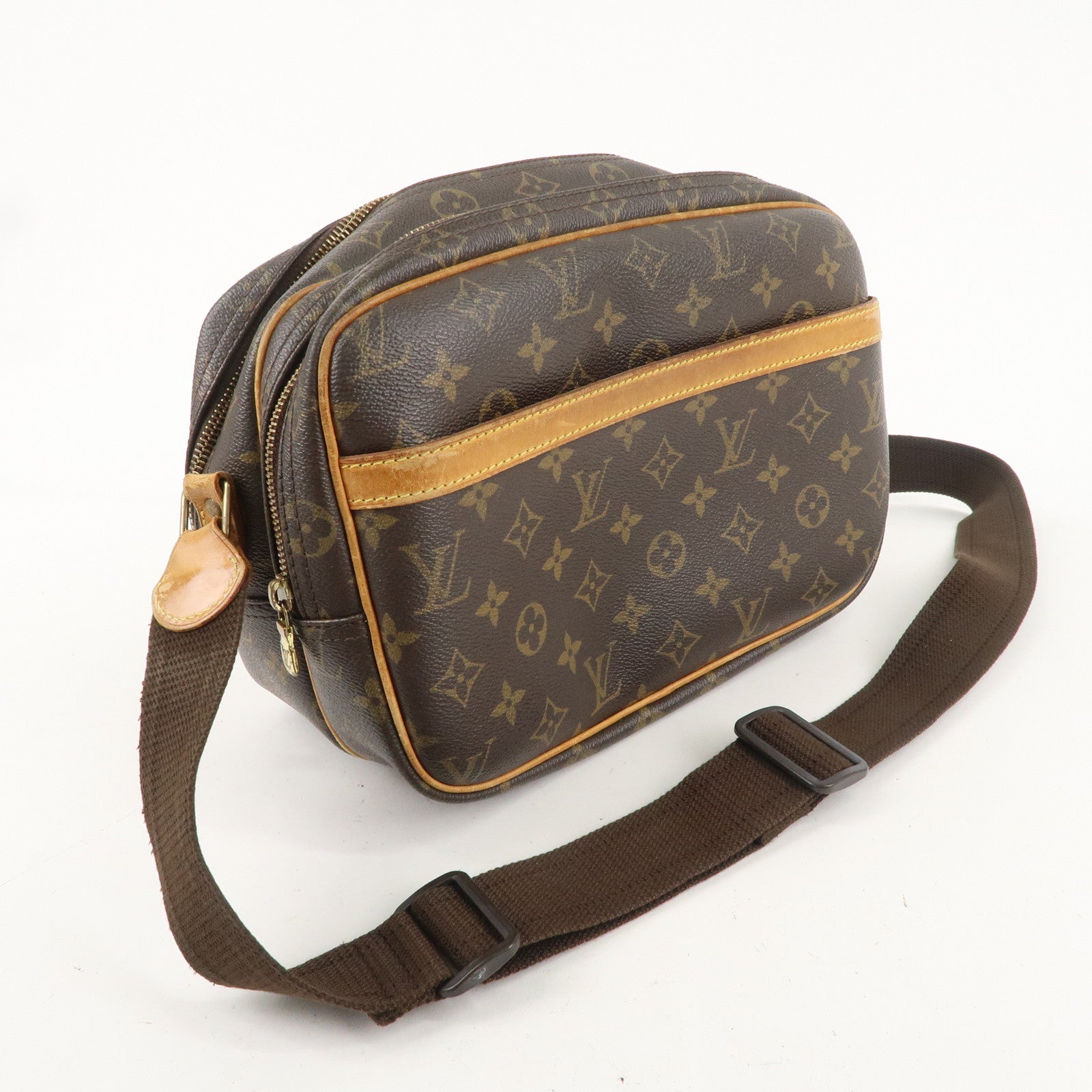 Louis Vuitton Monogram Reporter PM Shoulder Bag Brown M45254