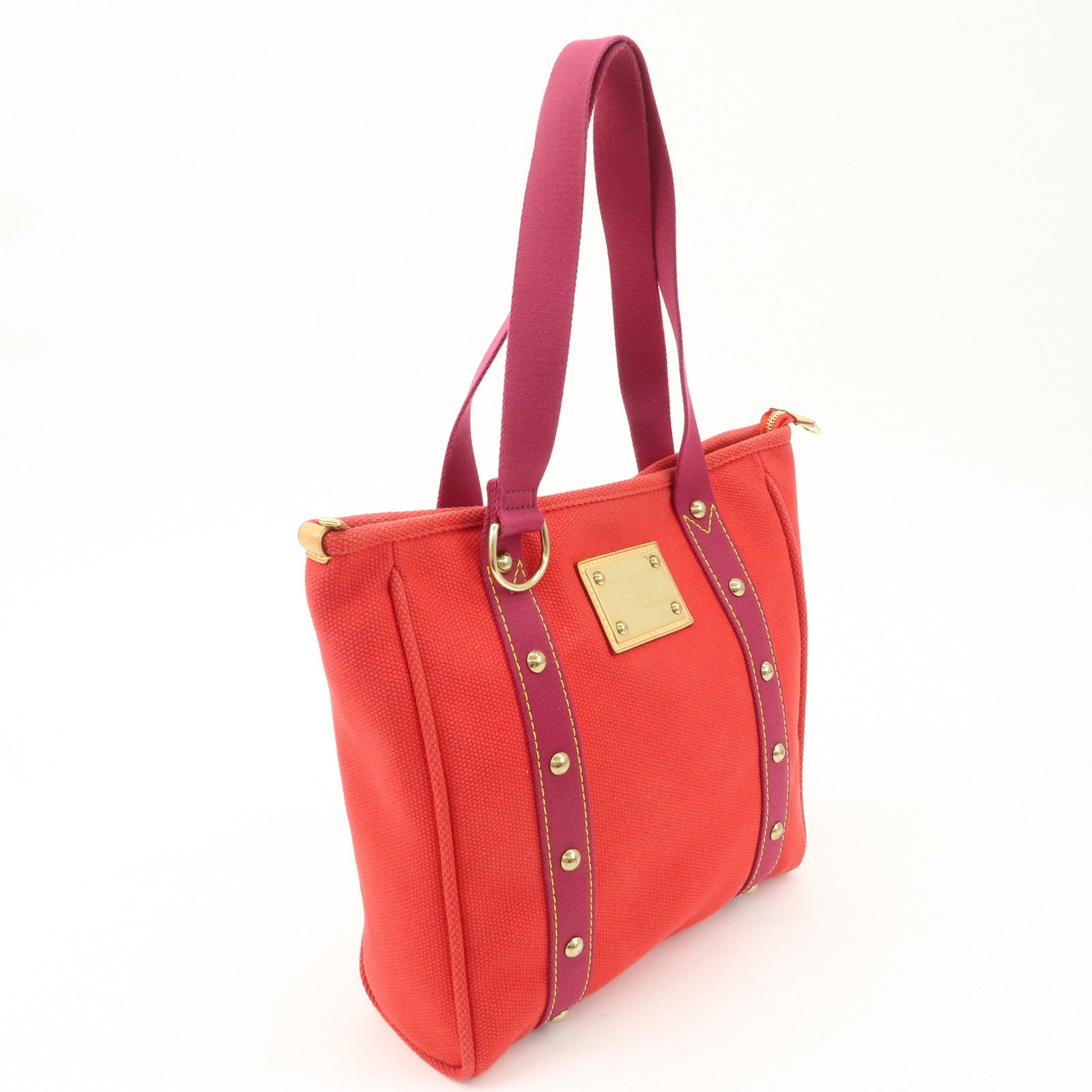 Louis Vuitton Antigua Cabas MM Tote Bag Hand Bag Rouge M40034