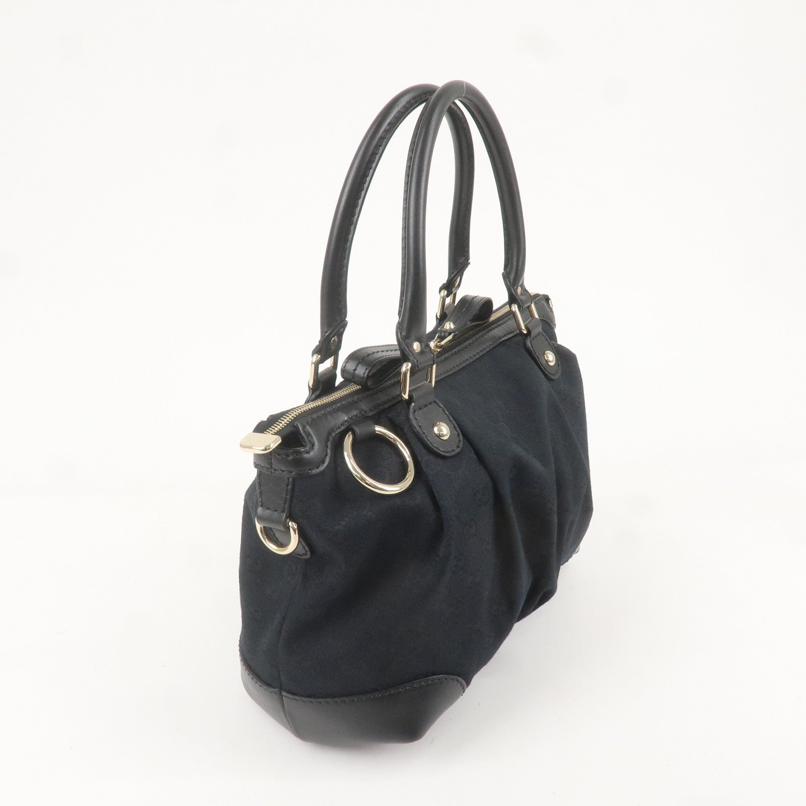 GUCCI Sukey GG Canvas Leather 2WAY Bag Hand Bag Black 247902