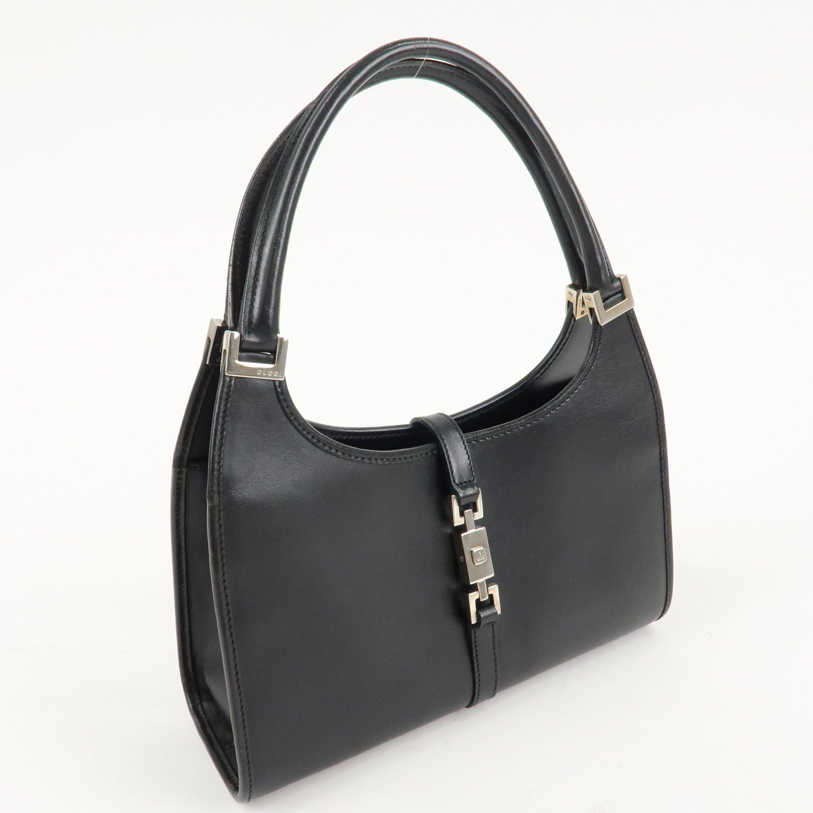 GUCCI Jackie Leather Shoulder Bag Black 002.1068