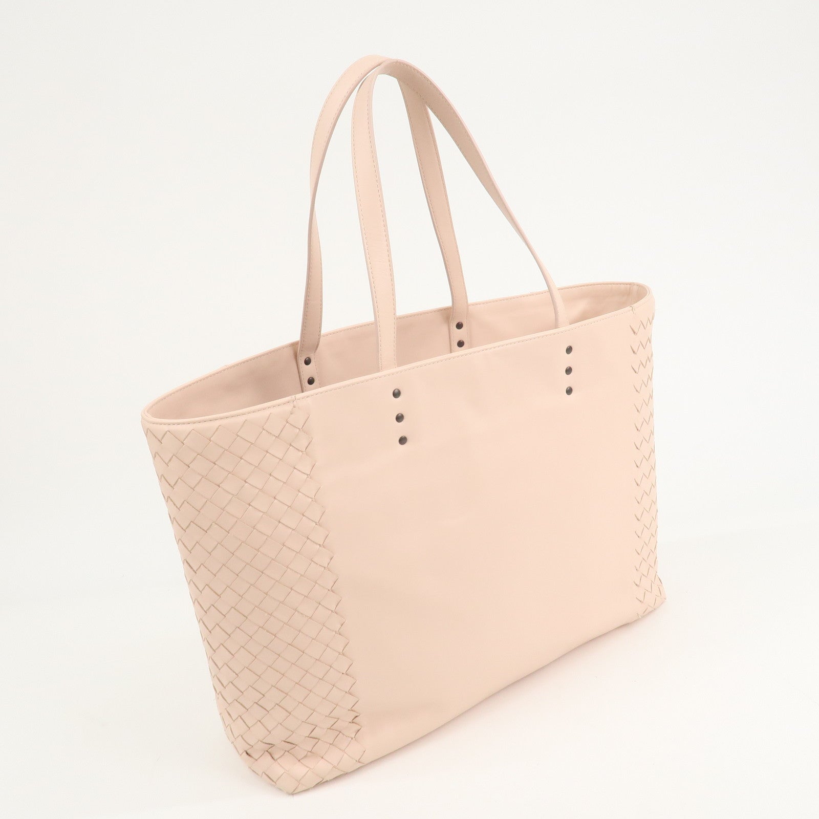 BOTTEGA VENETA Intrecciato Leather Tote Bag Mallow Pink 386812