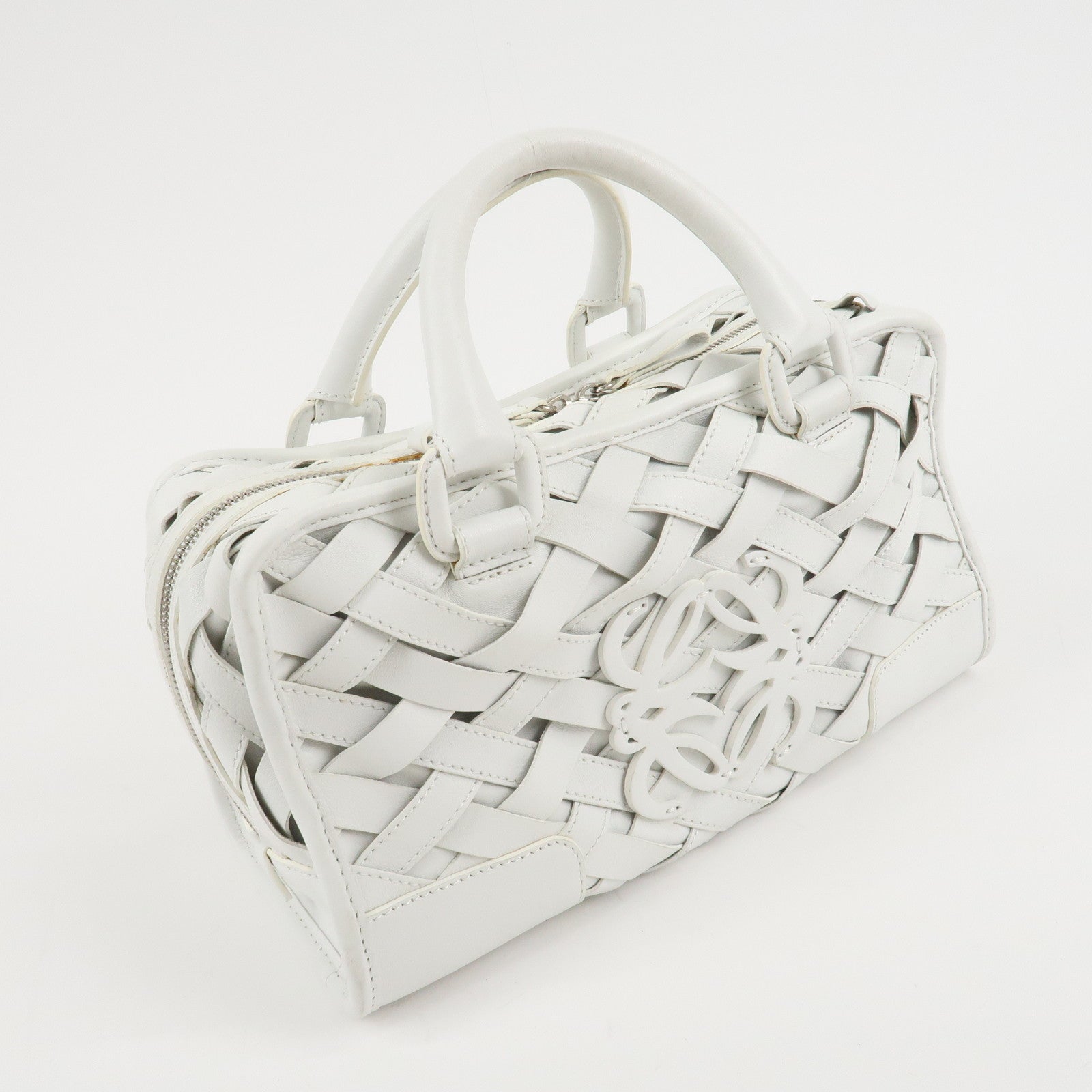 LOEWE Anaaglam Leather Hand Bag Amazone 28 White Used