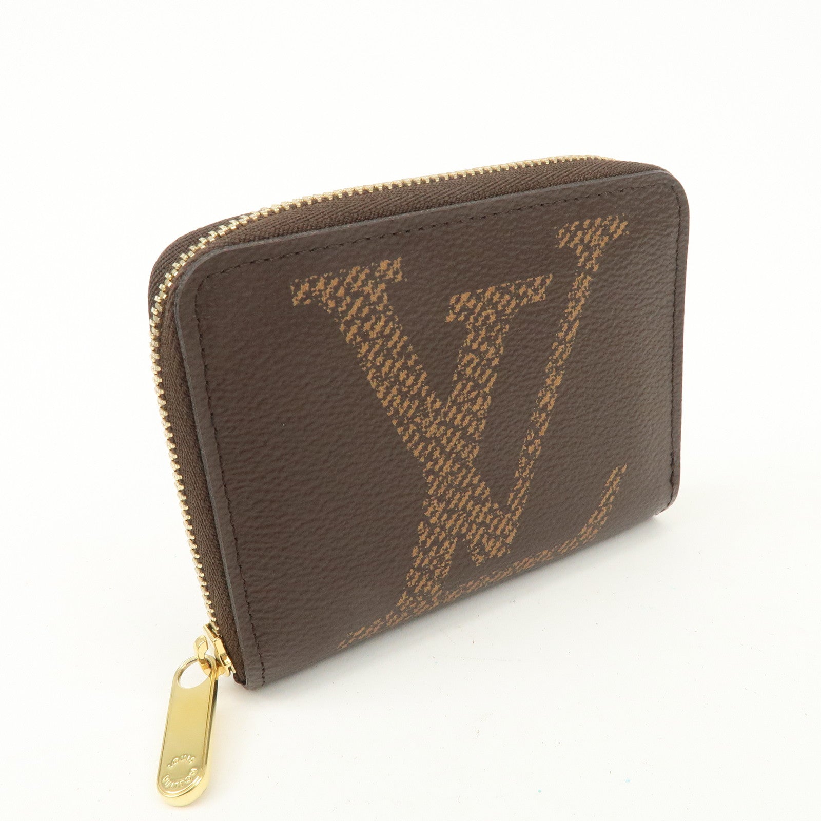 Louis Vuitton Giant Monogram Zippy Coin Case Brown M69354 Used