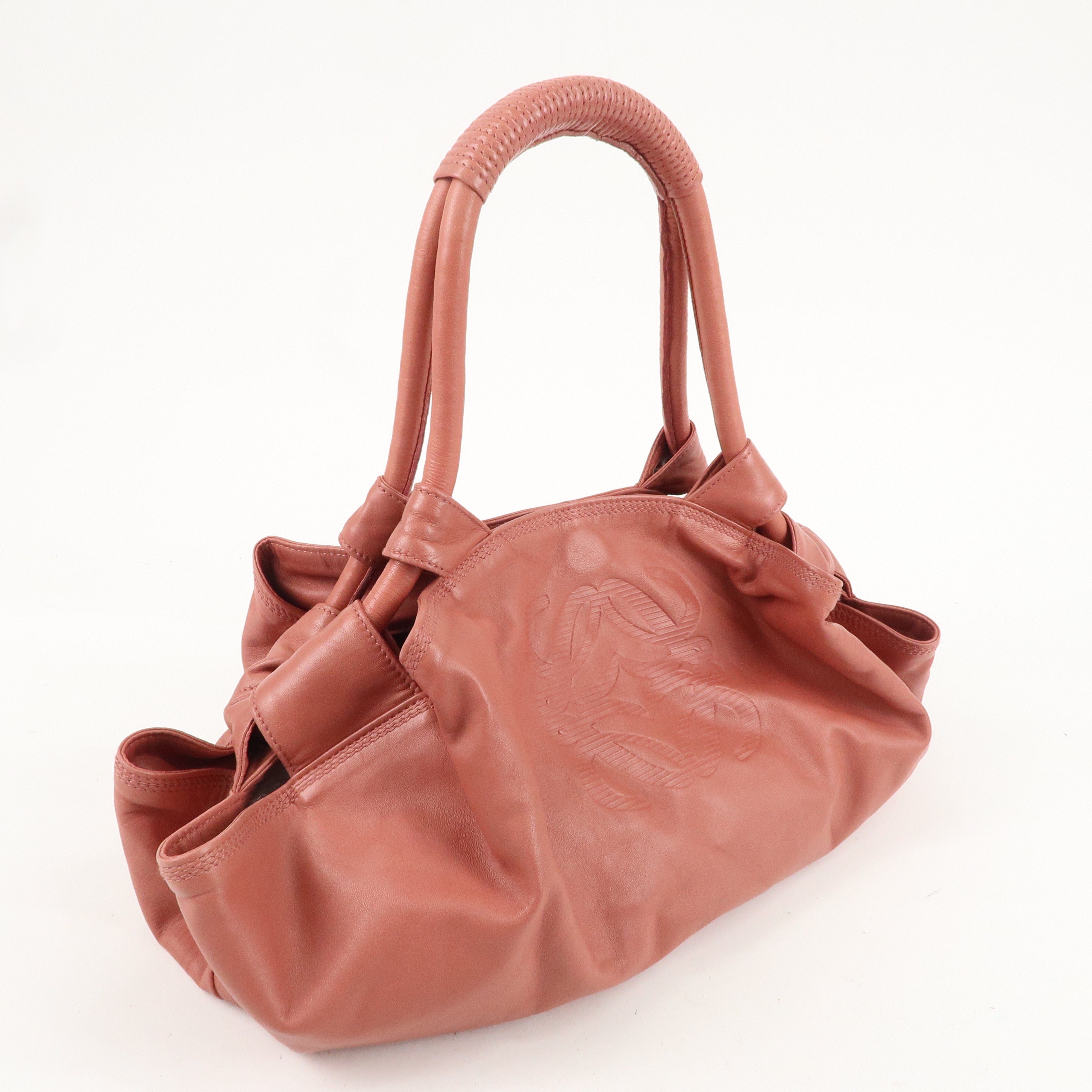 LOEWE Leather Nappa Aire Hand Bag Shoulder Bag Pink