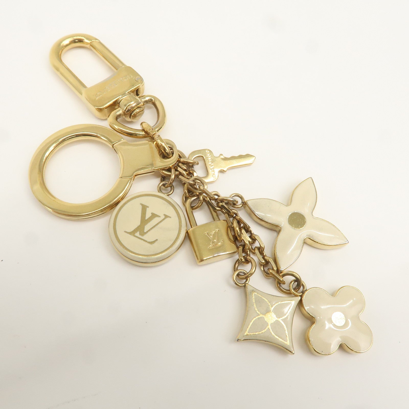 Louis Vuitton Porte Cles Pampille Bag Charm Gold Ivory M91927